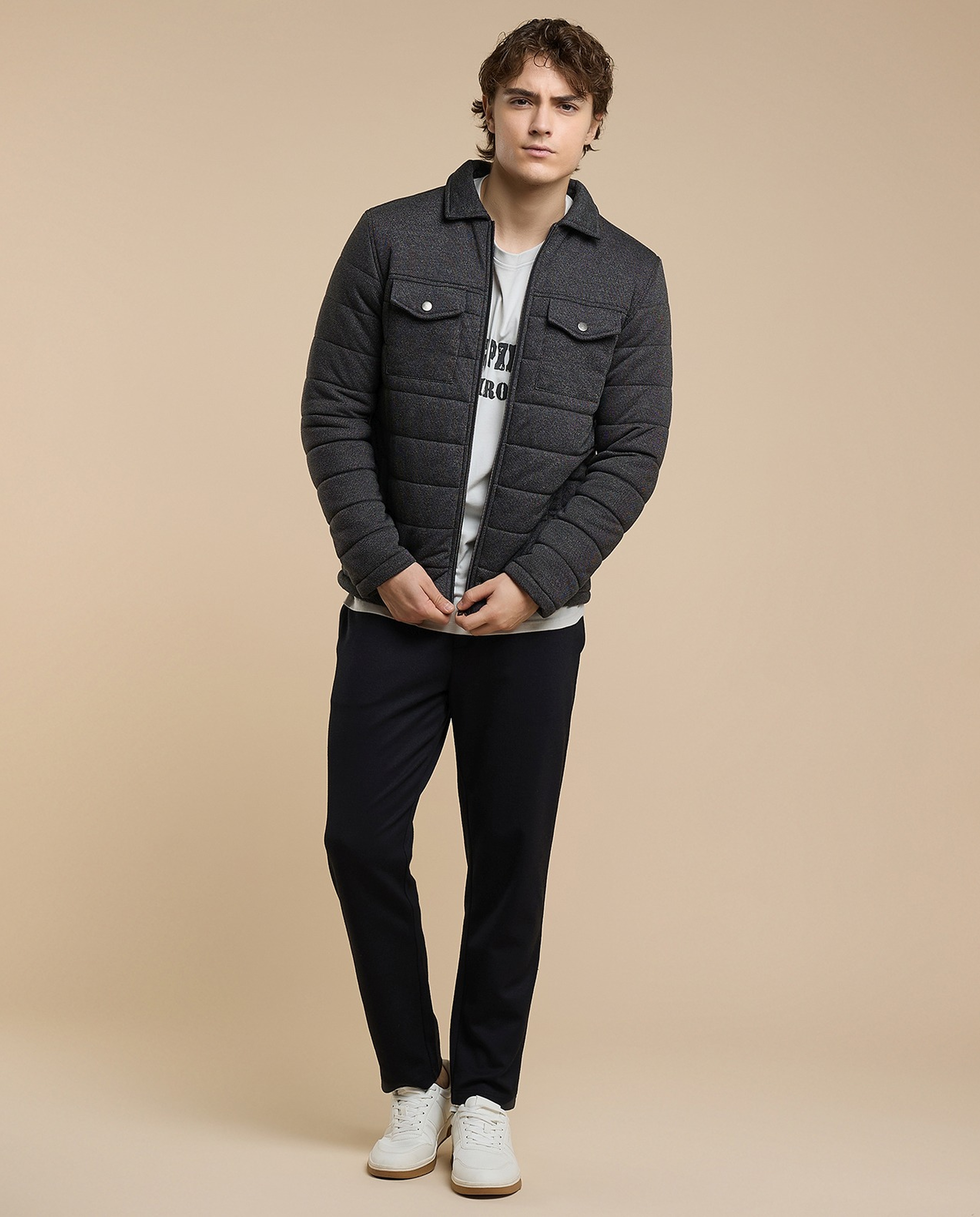 Quilted Jacket with Zipper Closure