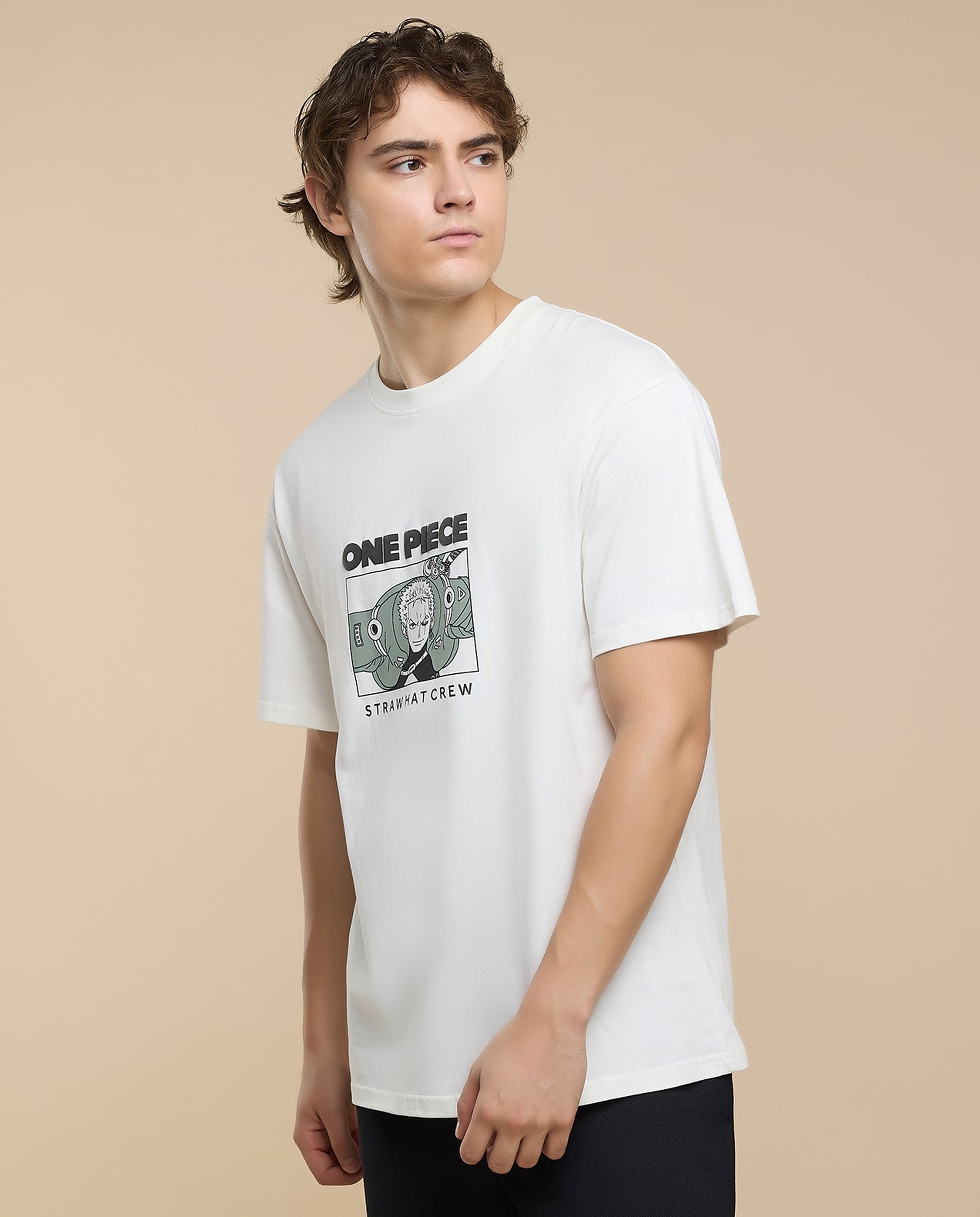 Printed T-Shirt with Crew Neck and Short Sleeves