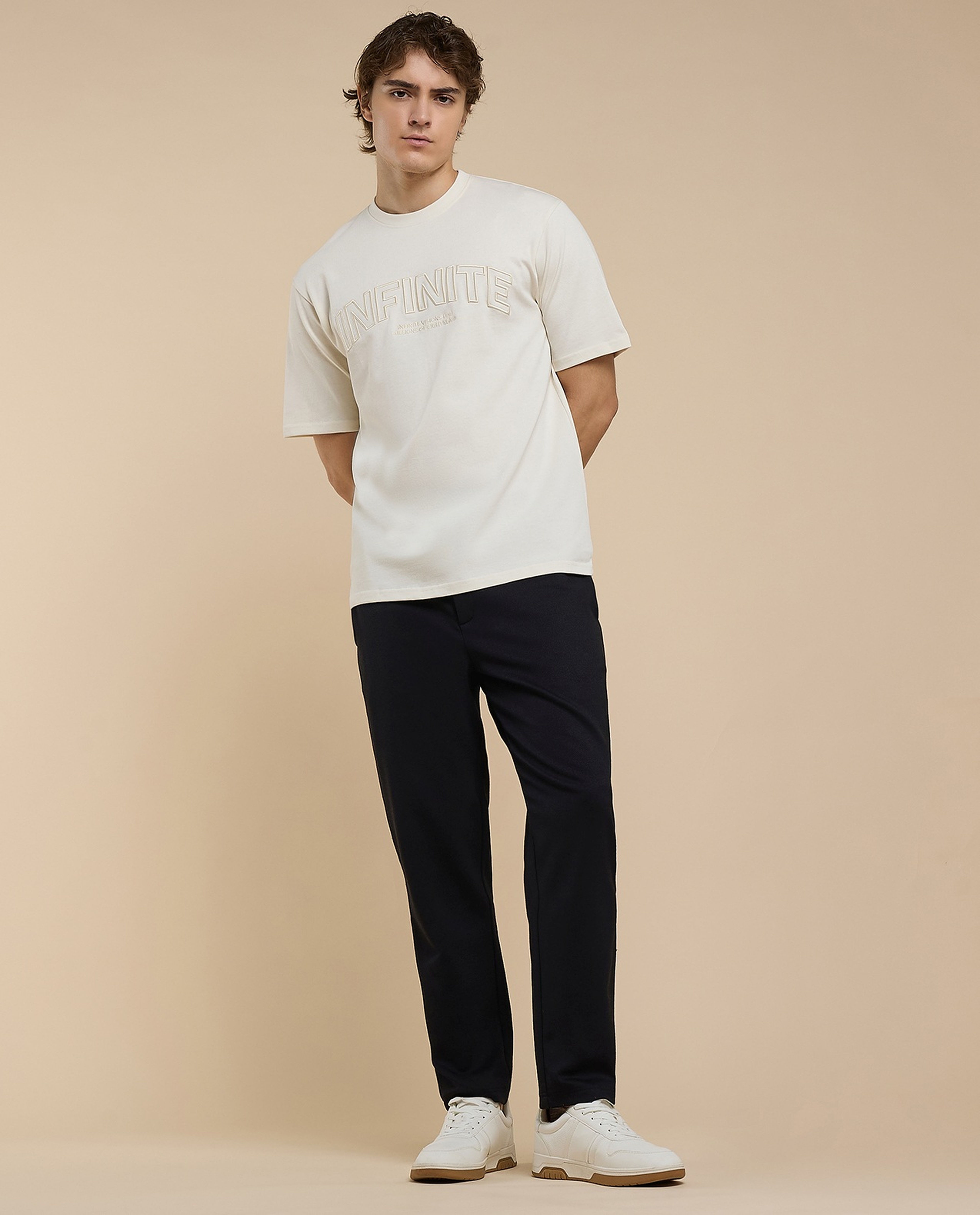 Embroidered T-Shirt with Crew Neck and Short Sleeves