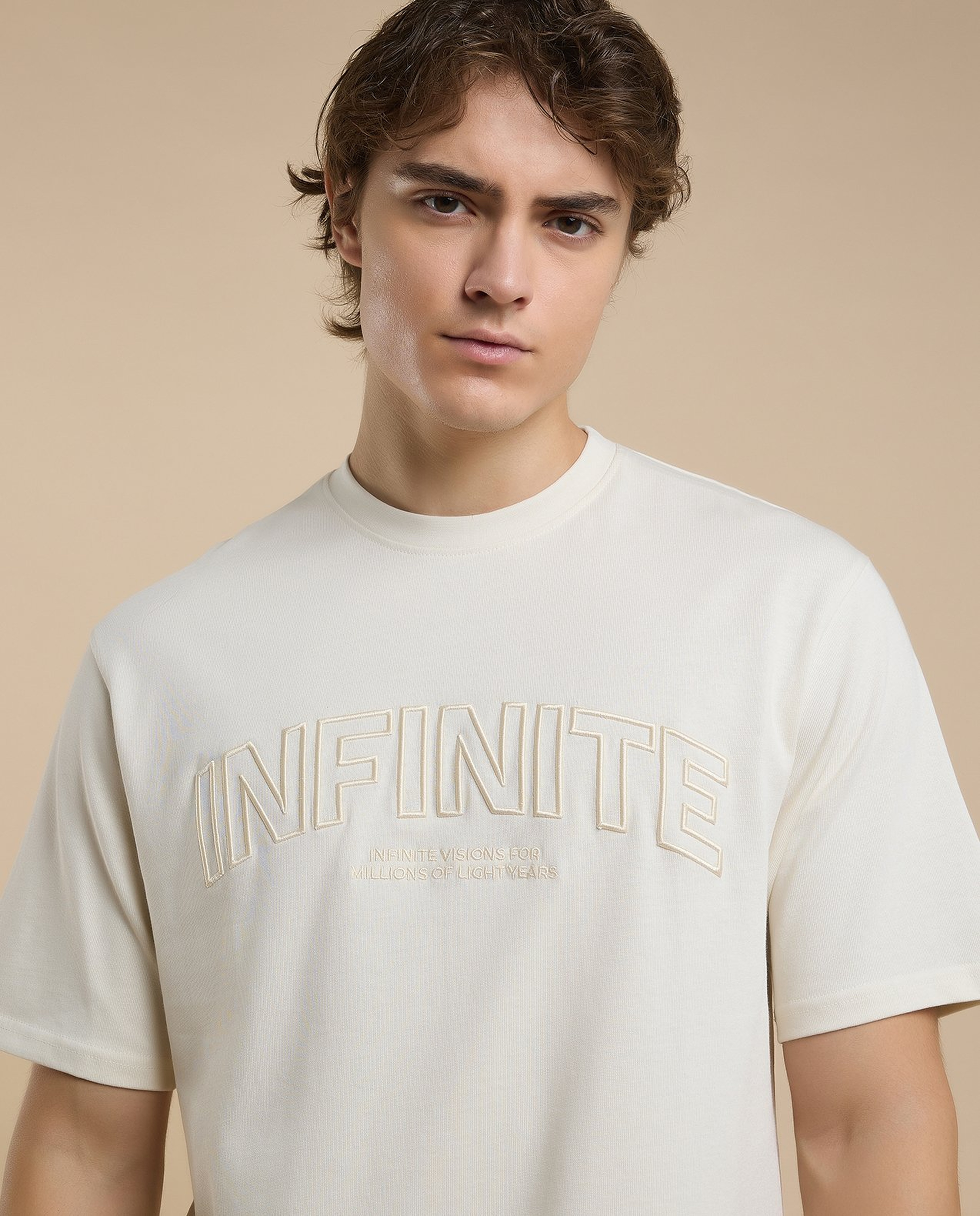 Embroidered T-Shirt with Crew Neck and Short Sleeves