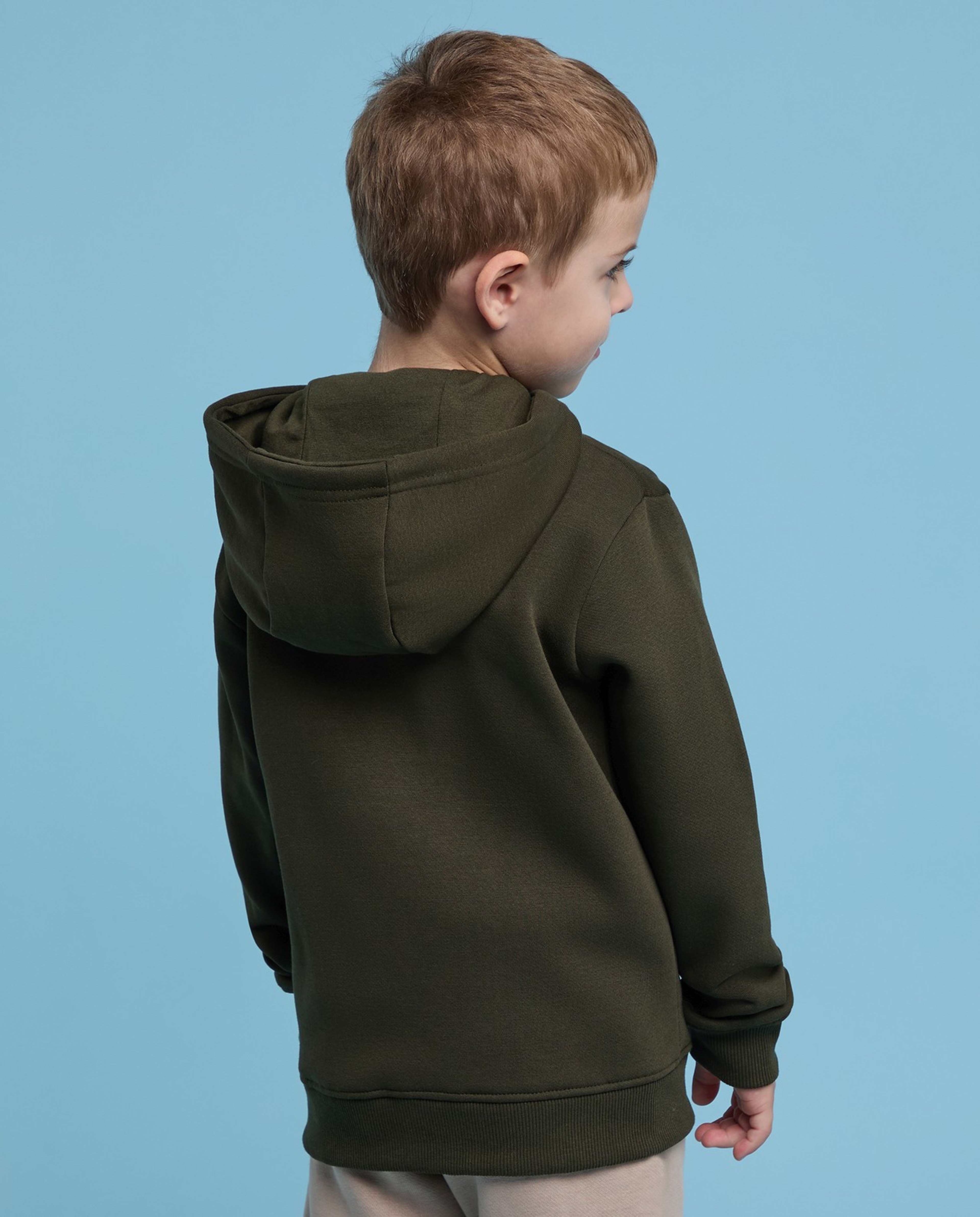 Print Detail Hooded Jacket with Zipper Closure