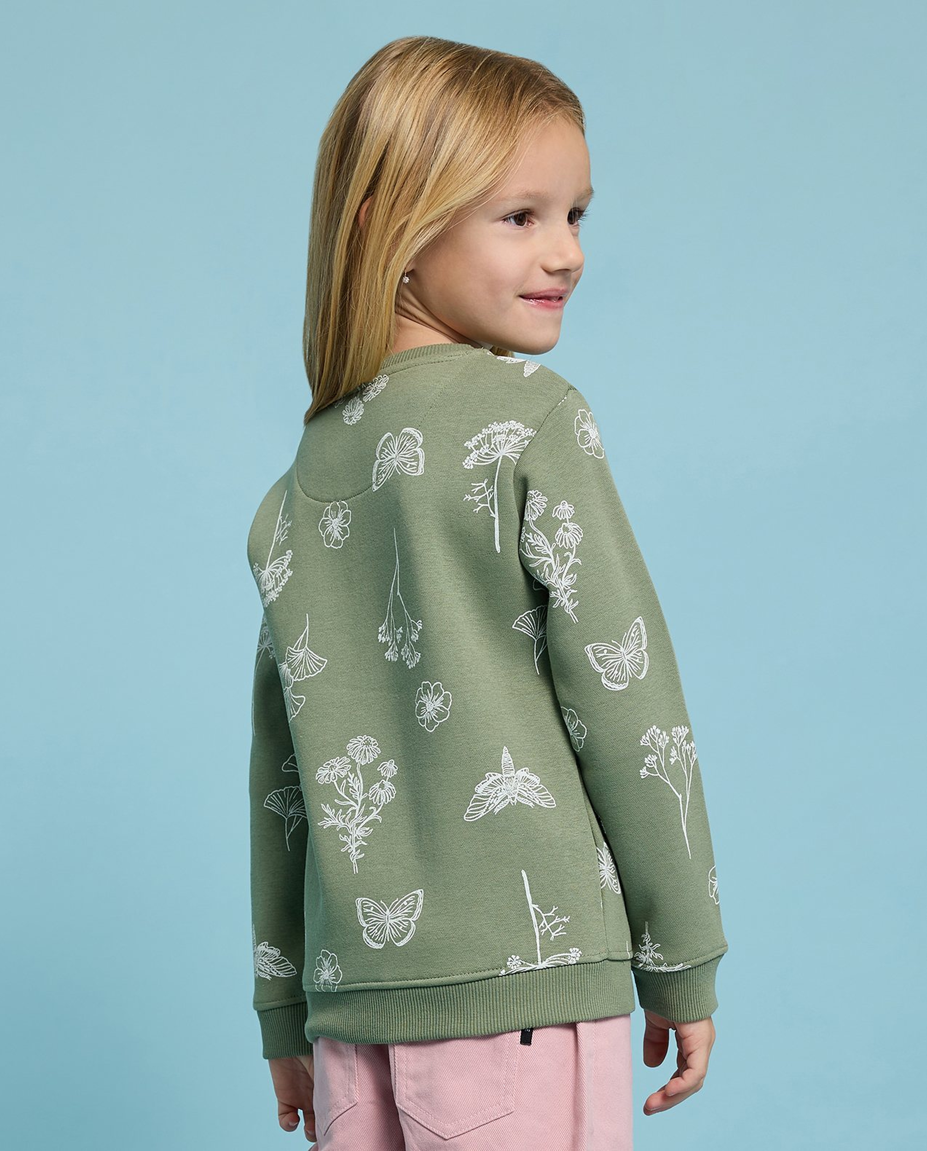 Printed Sweatshirt with Crew Neck and Long Sleeves