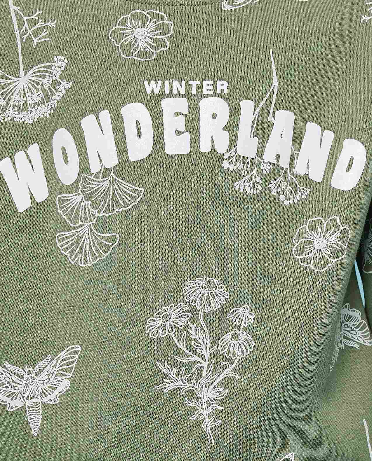 Printed Sweatshirt with Crew Neck and Long Sleeves