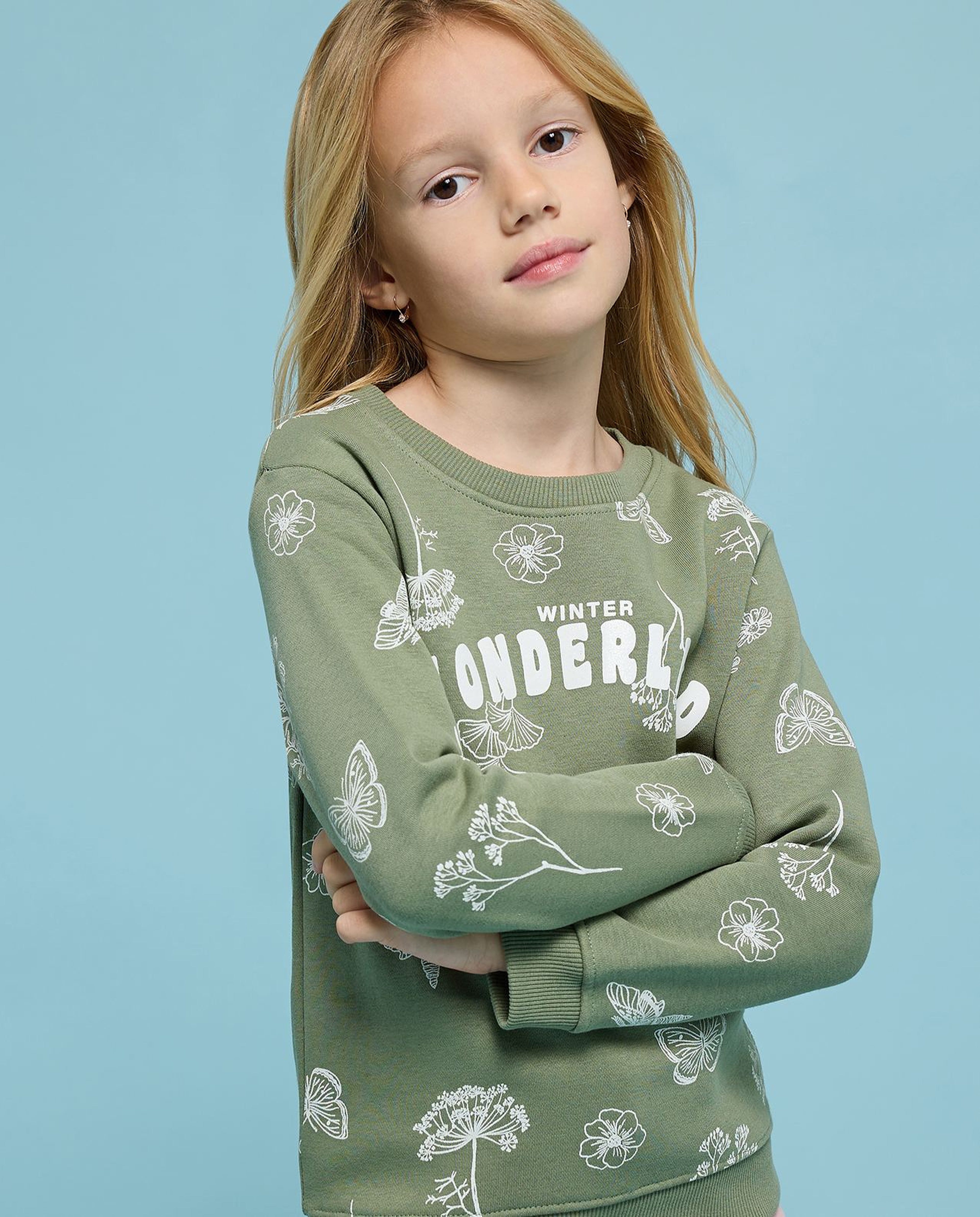 Printed Sweatshirt with Crew Neck and Long Sleeves