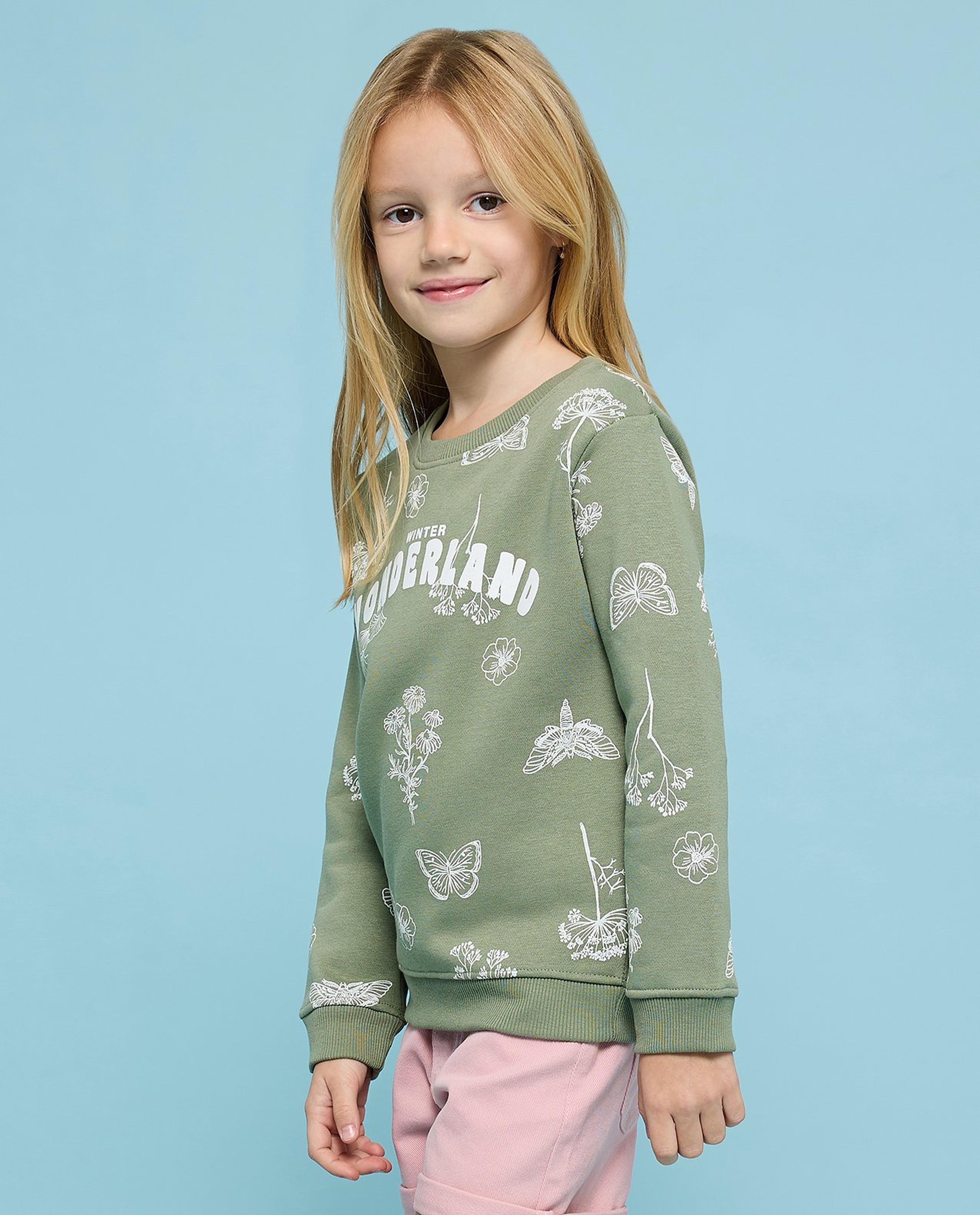 Printed Sweatshirt with Crew Neck and Long Sleeves