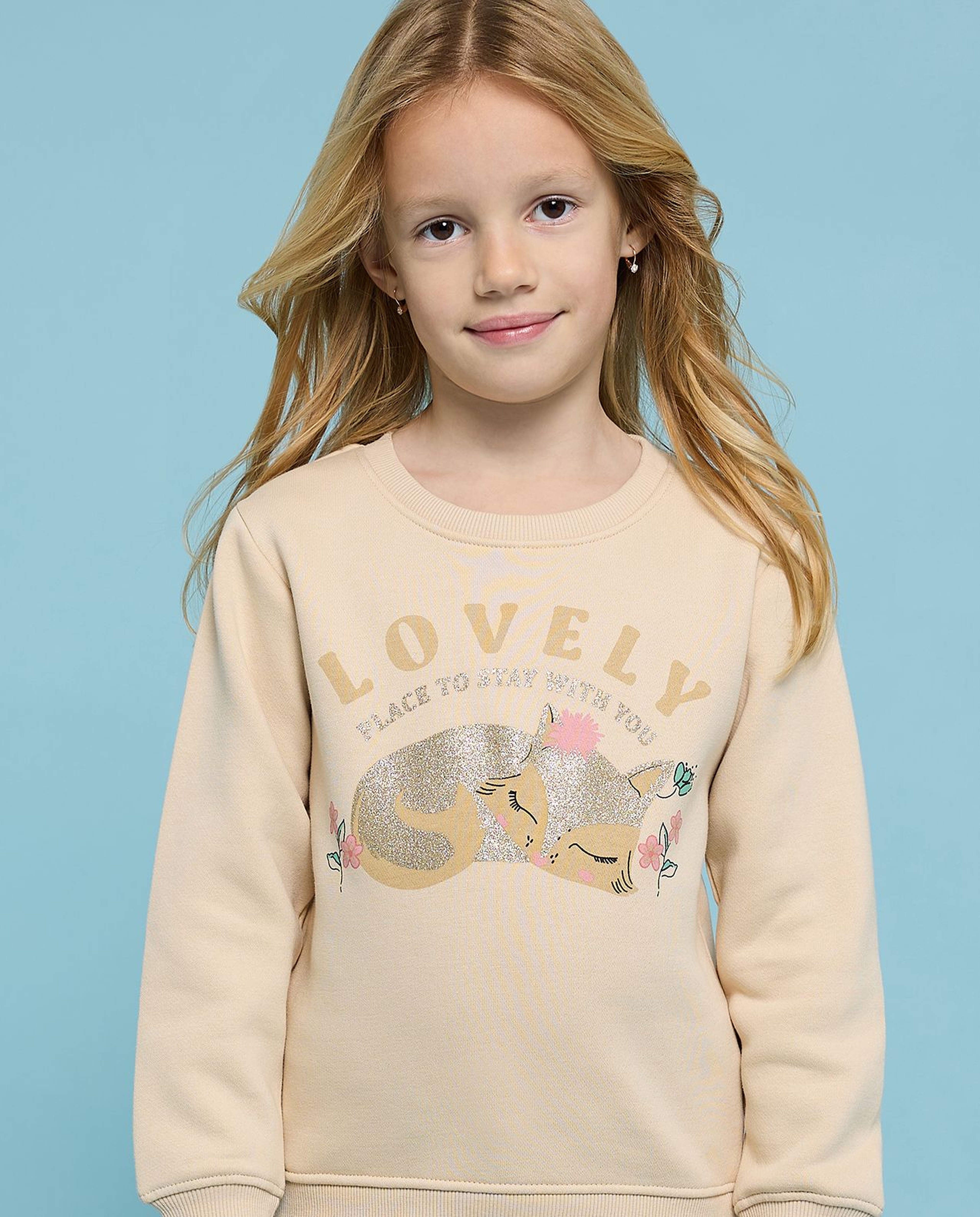 Printed Sweatshirt with Crew Neck and Long Sleeves