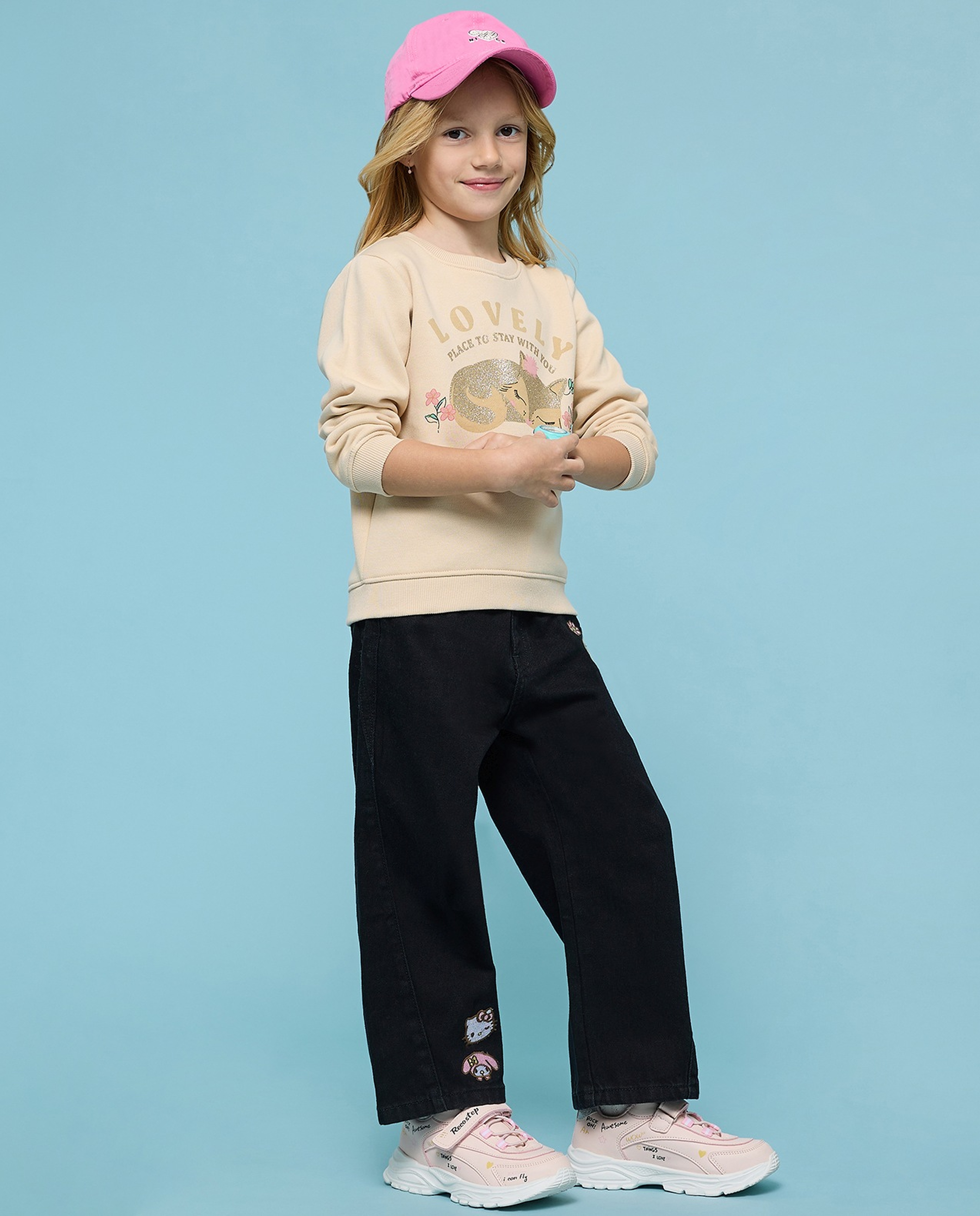 Printed Sweatshirt with Crew Neck and Long Sleeves