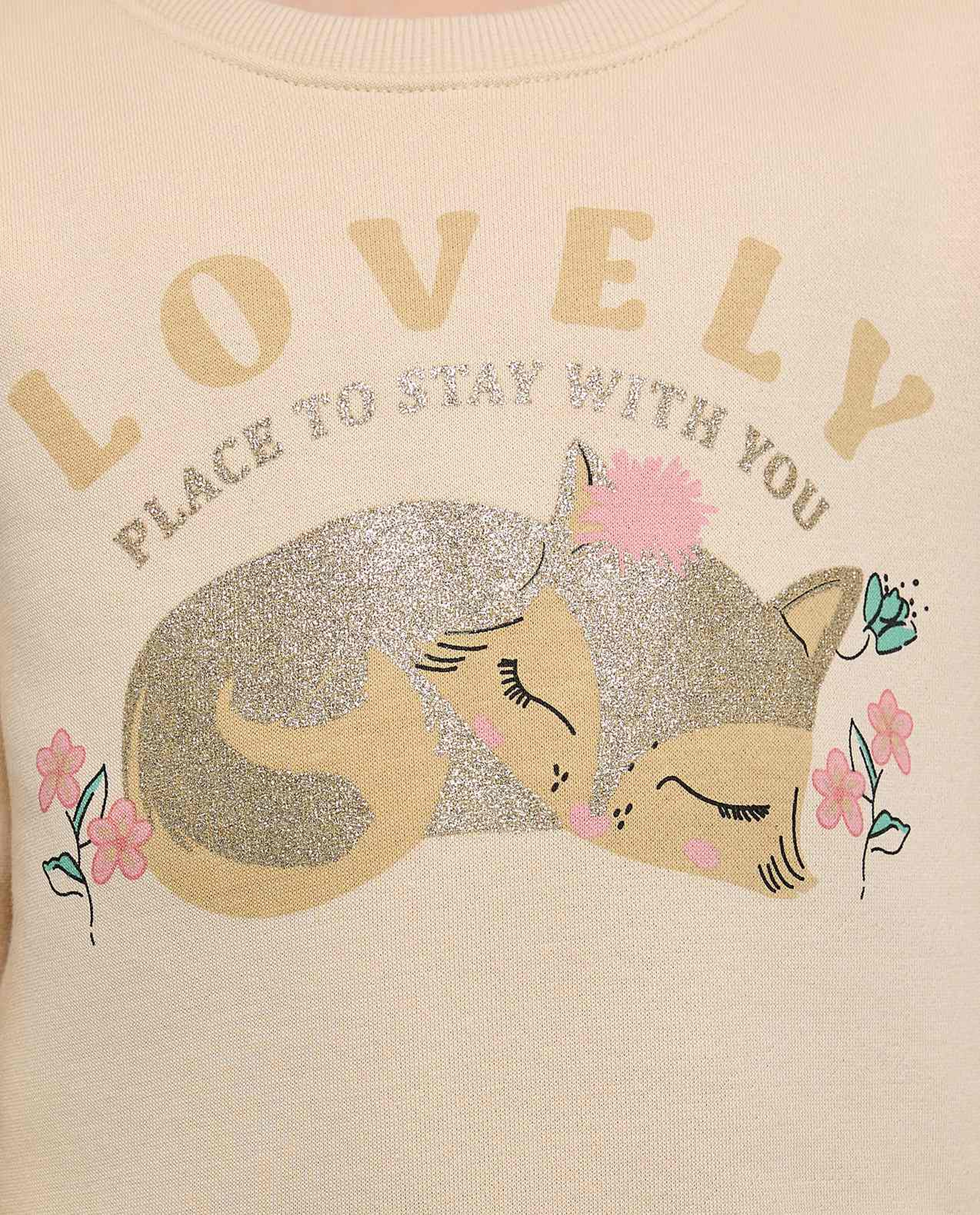 Printed Sweatshirt with Crew Neck and Long Sleeves