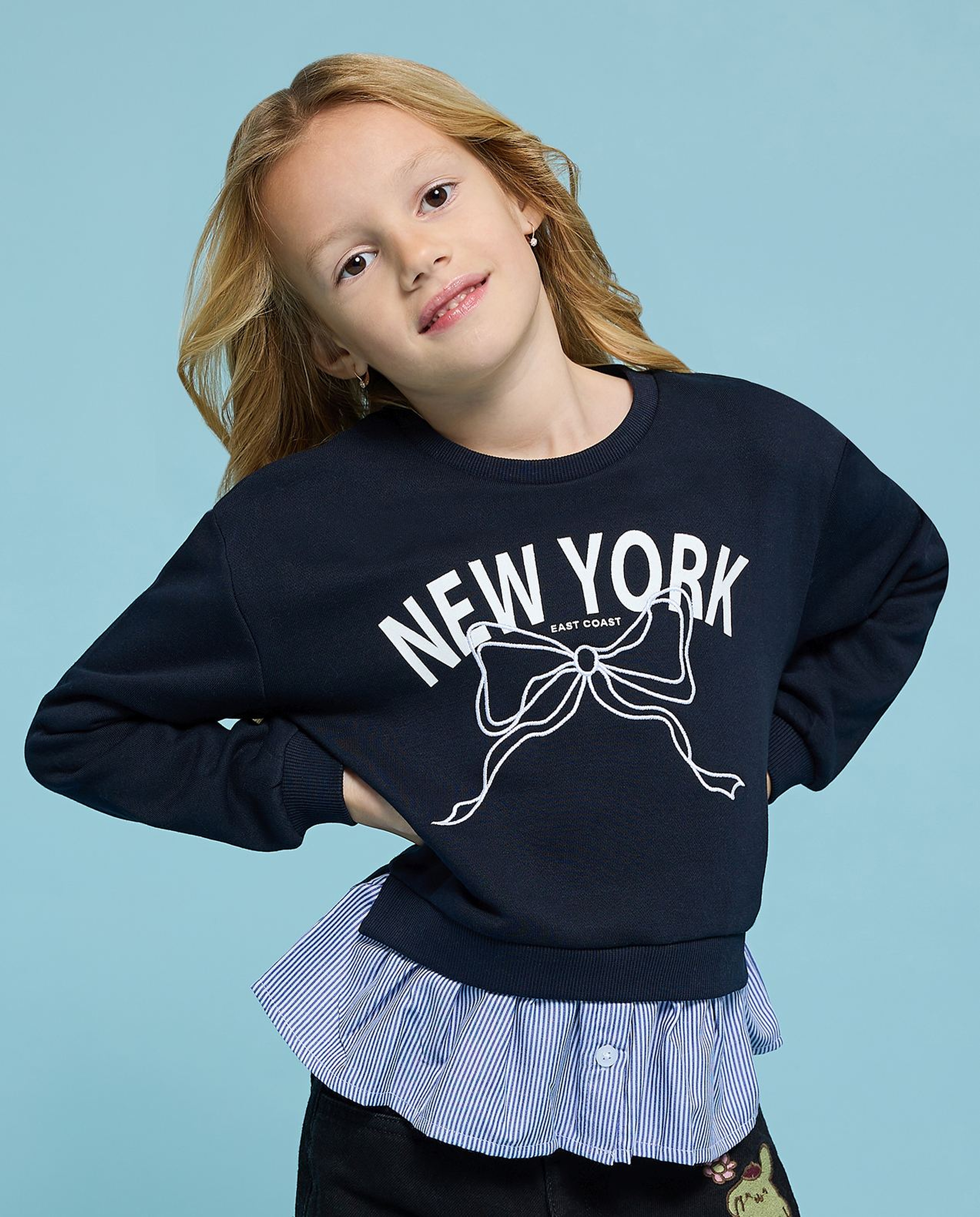 Printed Sweatshirt with Crew Neck and Long Sleeves