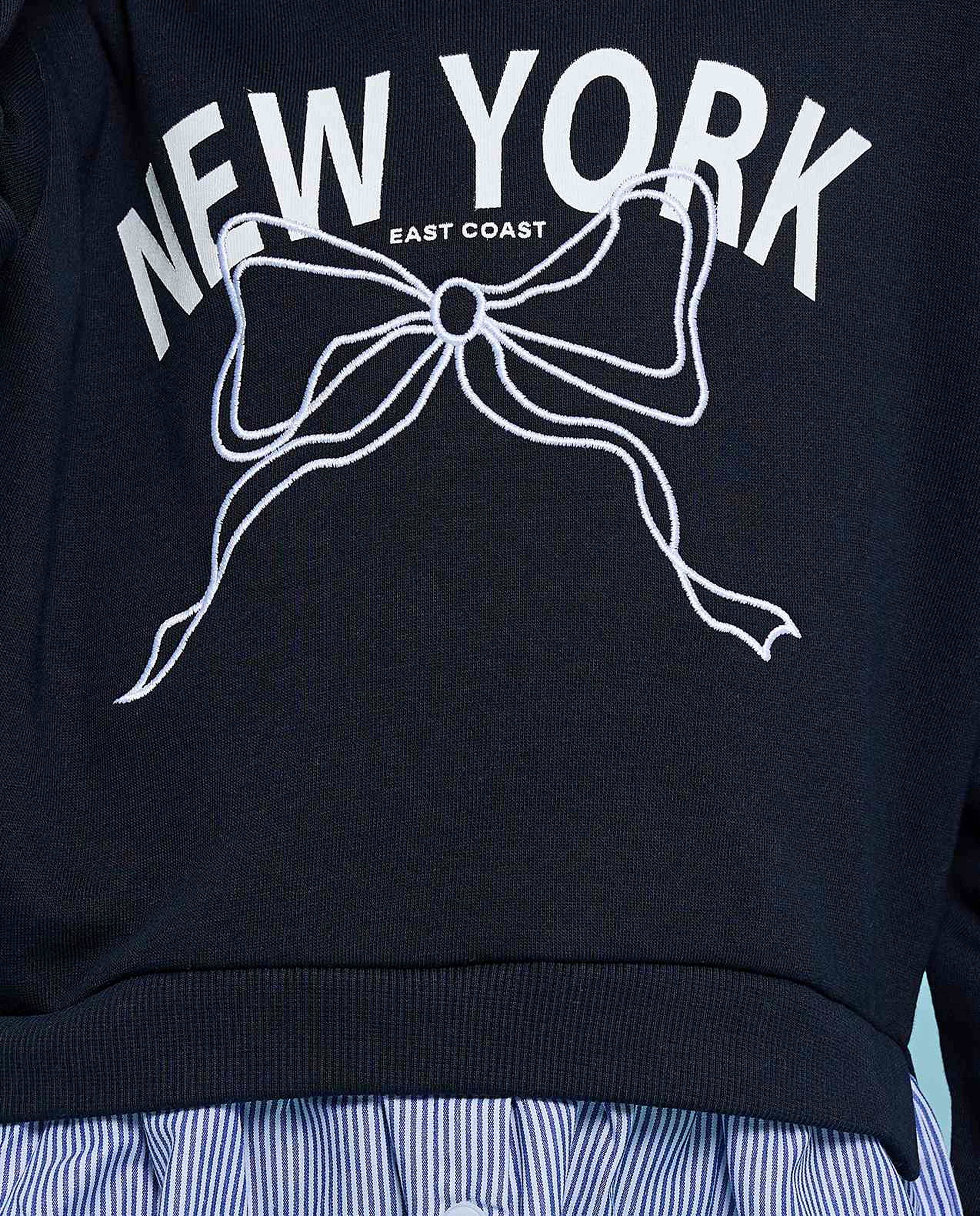 Printed Sweatshirt with Crew Neck and Long Sleeves