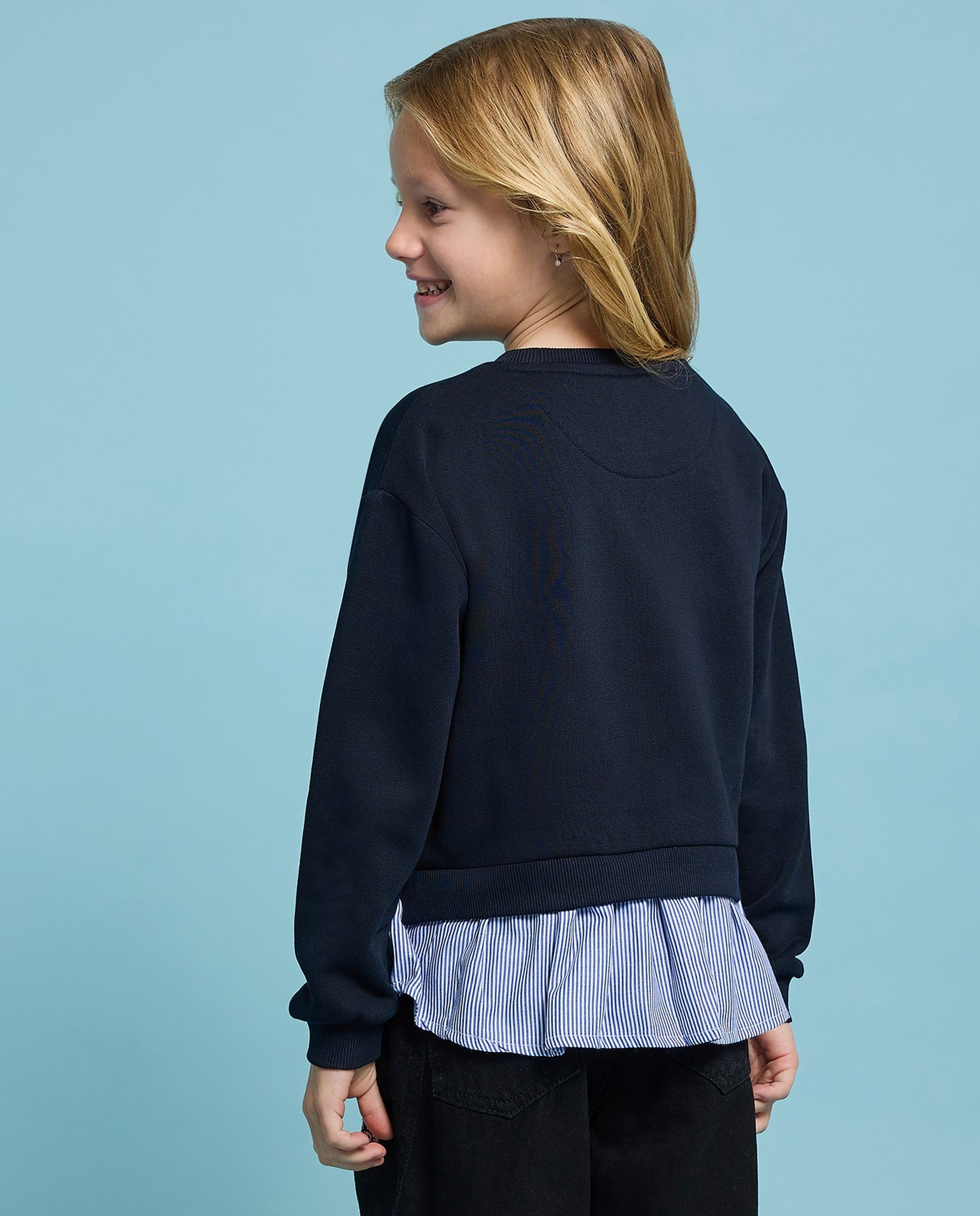 Printed Sweatshirt with Crew Neck and Long Sleeves