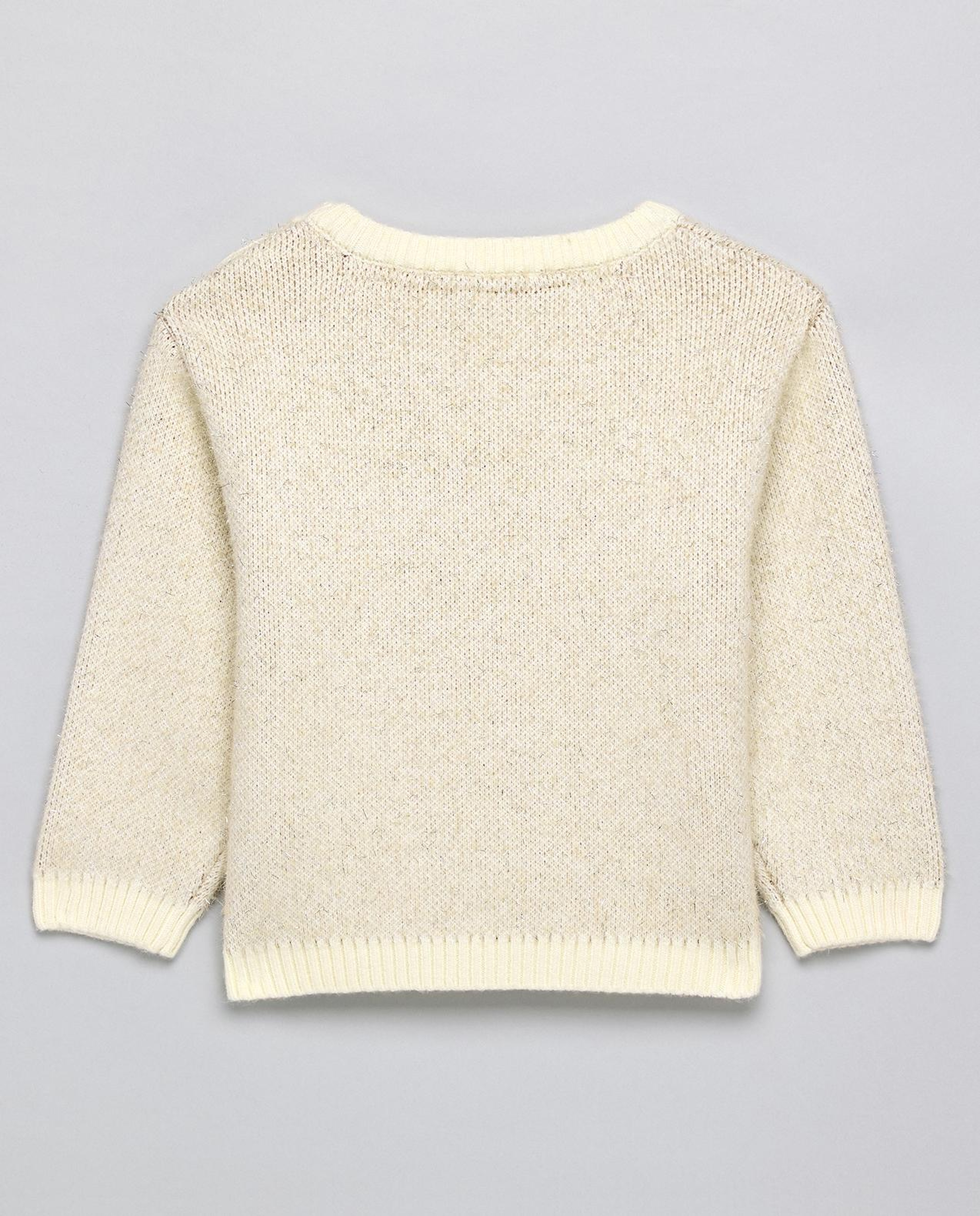 Patterned Sweater with Crew Neck and Long Sleeves