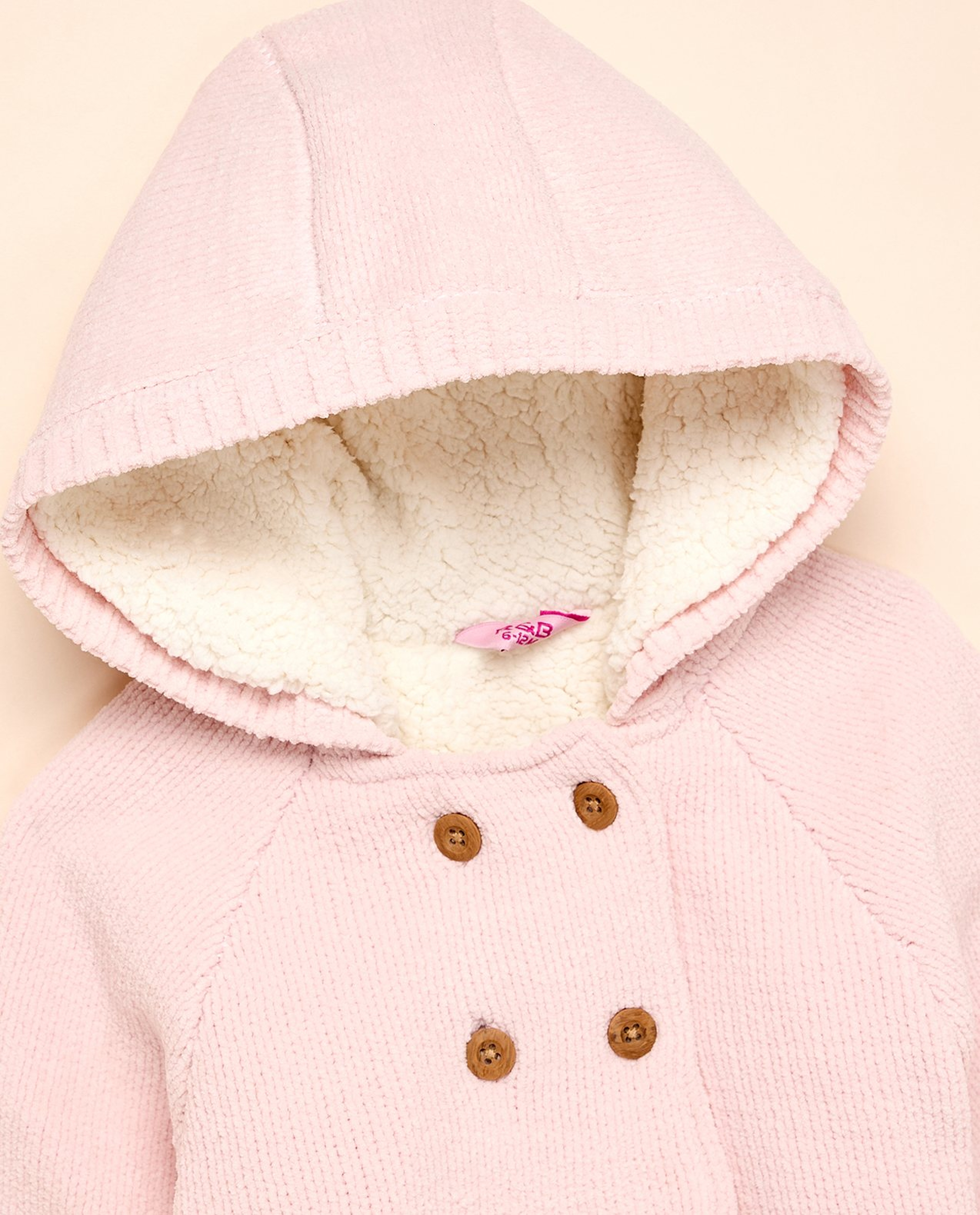 Textured Hooded Cardigan with Button Closure