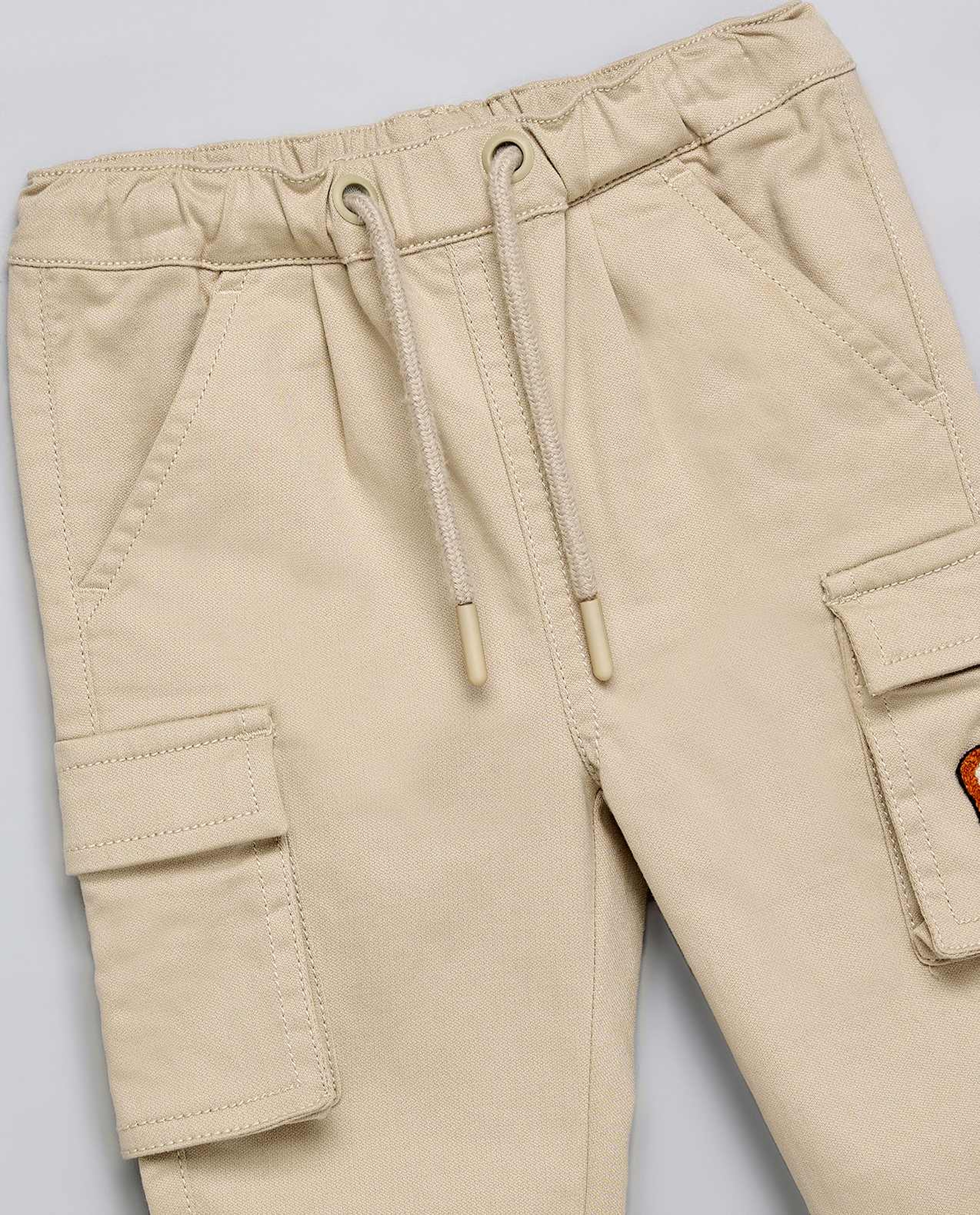 Embroidered Jogger Pants with Drawstring Waist