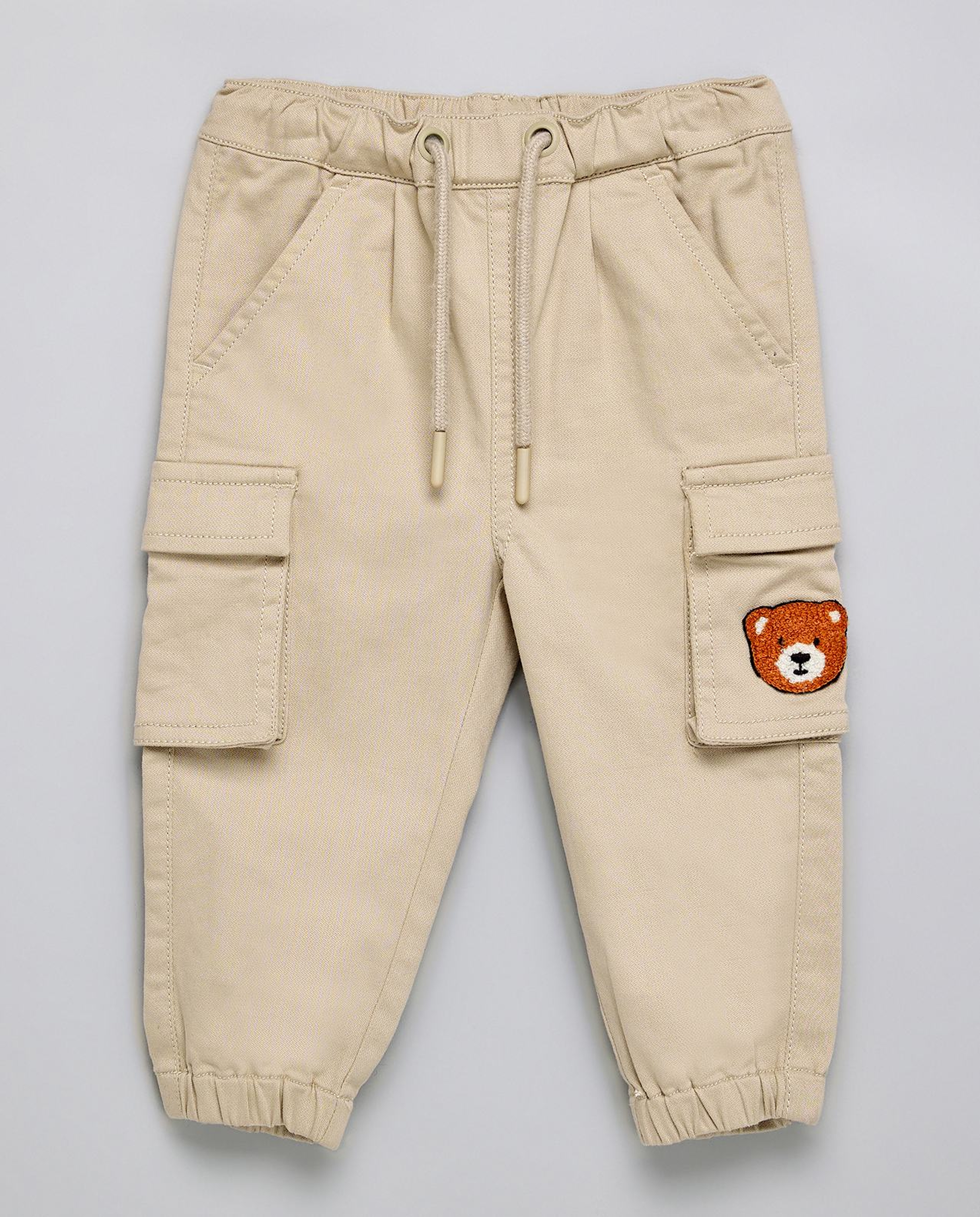 Embroidered Jogger Pants with Drawstring Waist