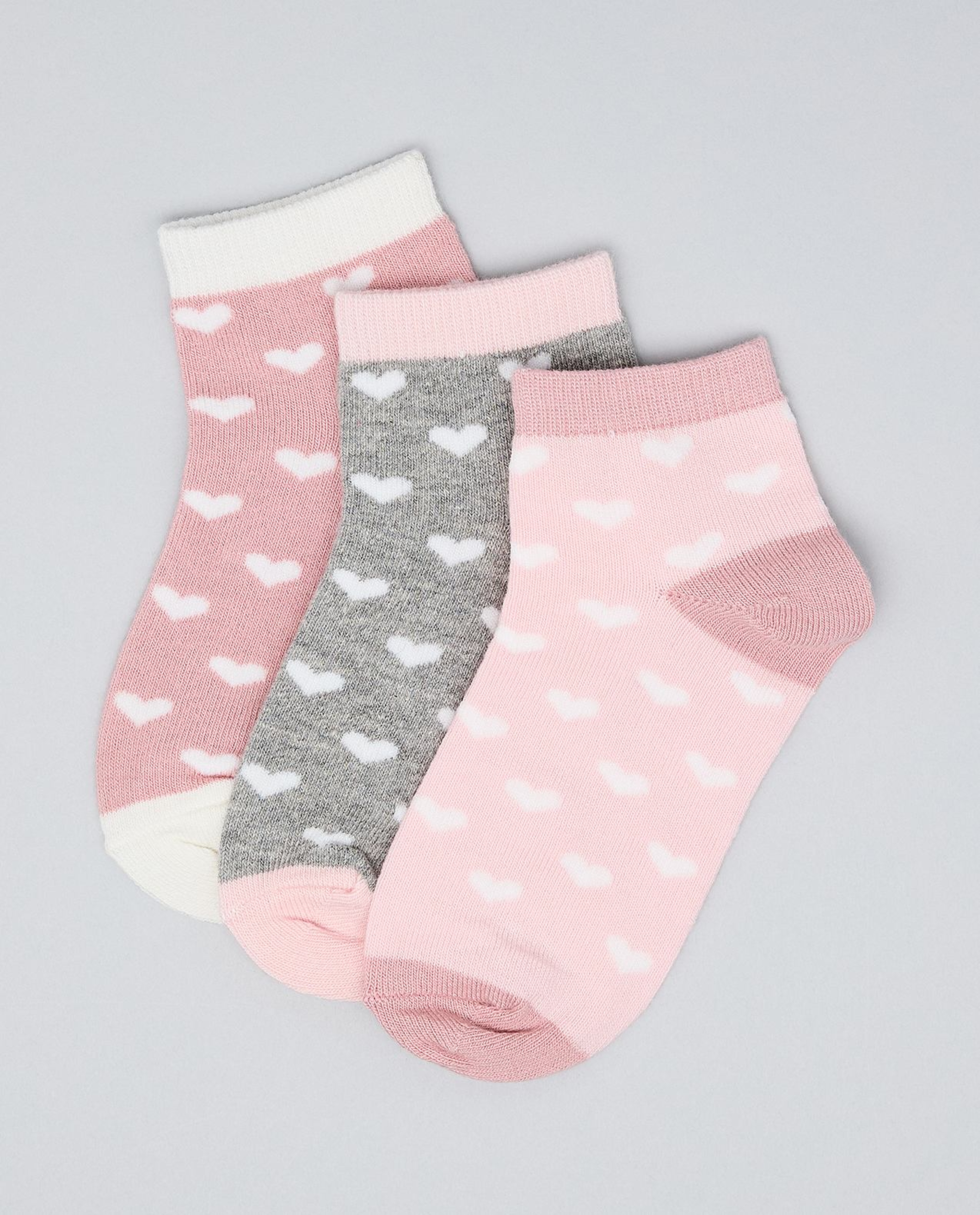 3 Pack Printed Ankle Socks