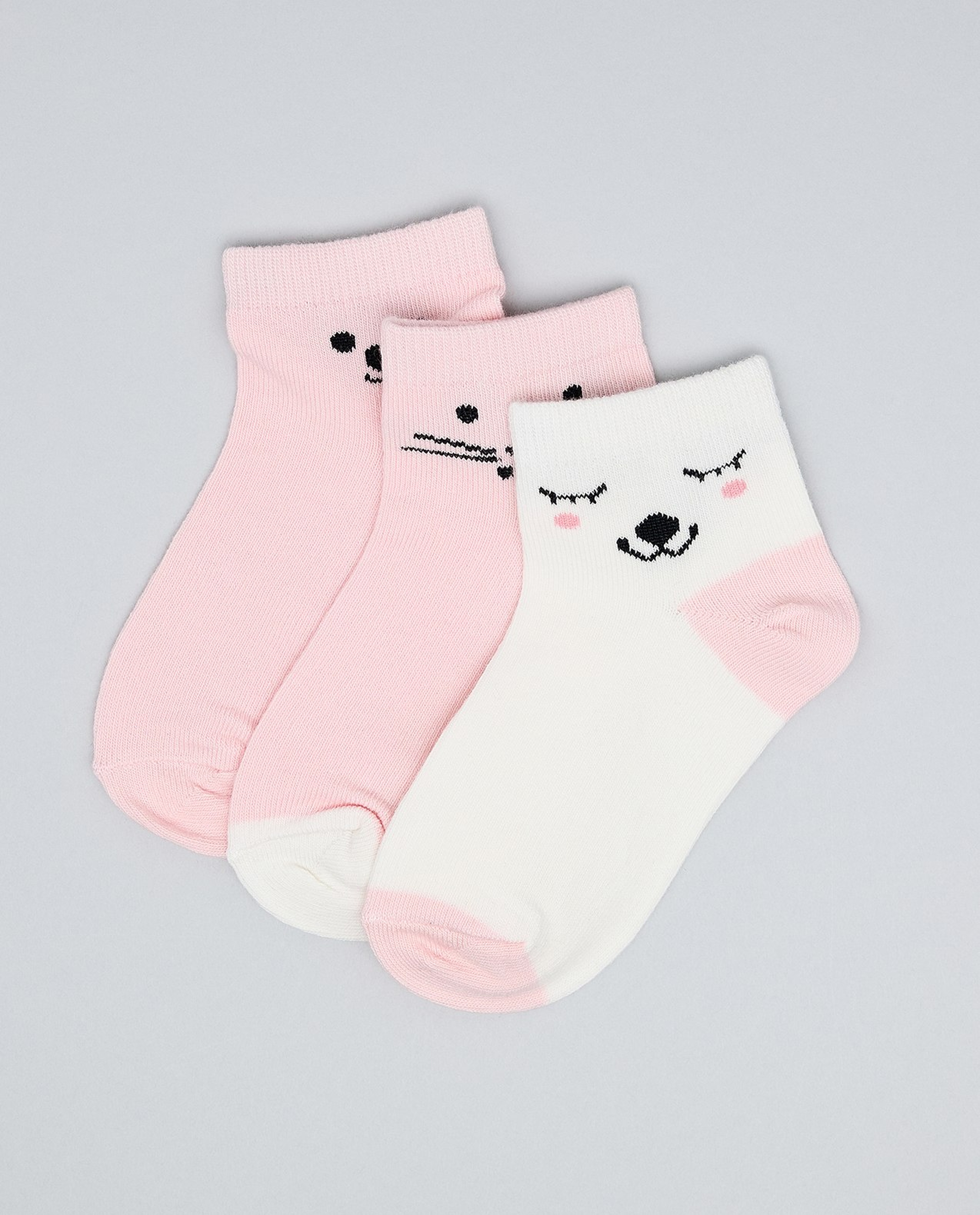 3 Pack Printed Ankle Socks