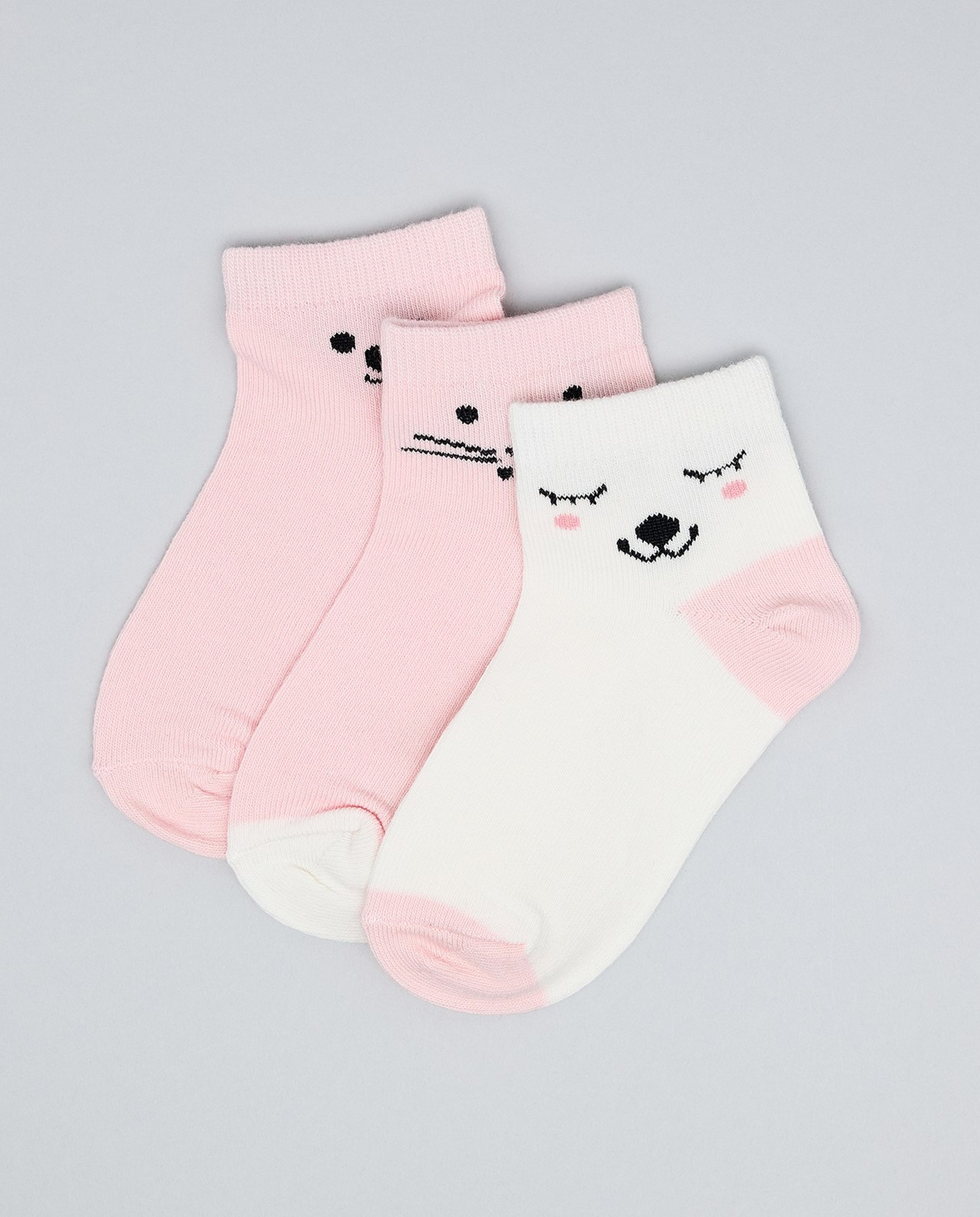 3 Pack Printed Ankle Socks