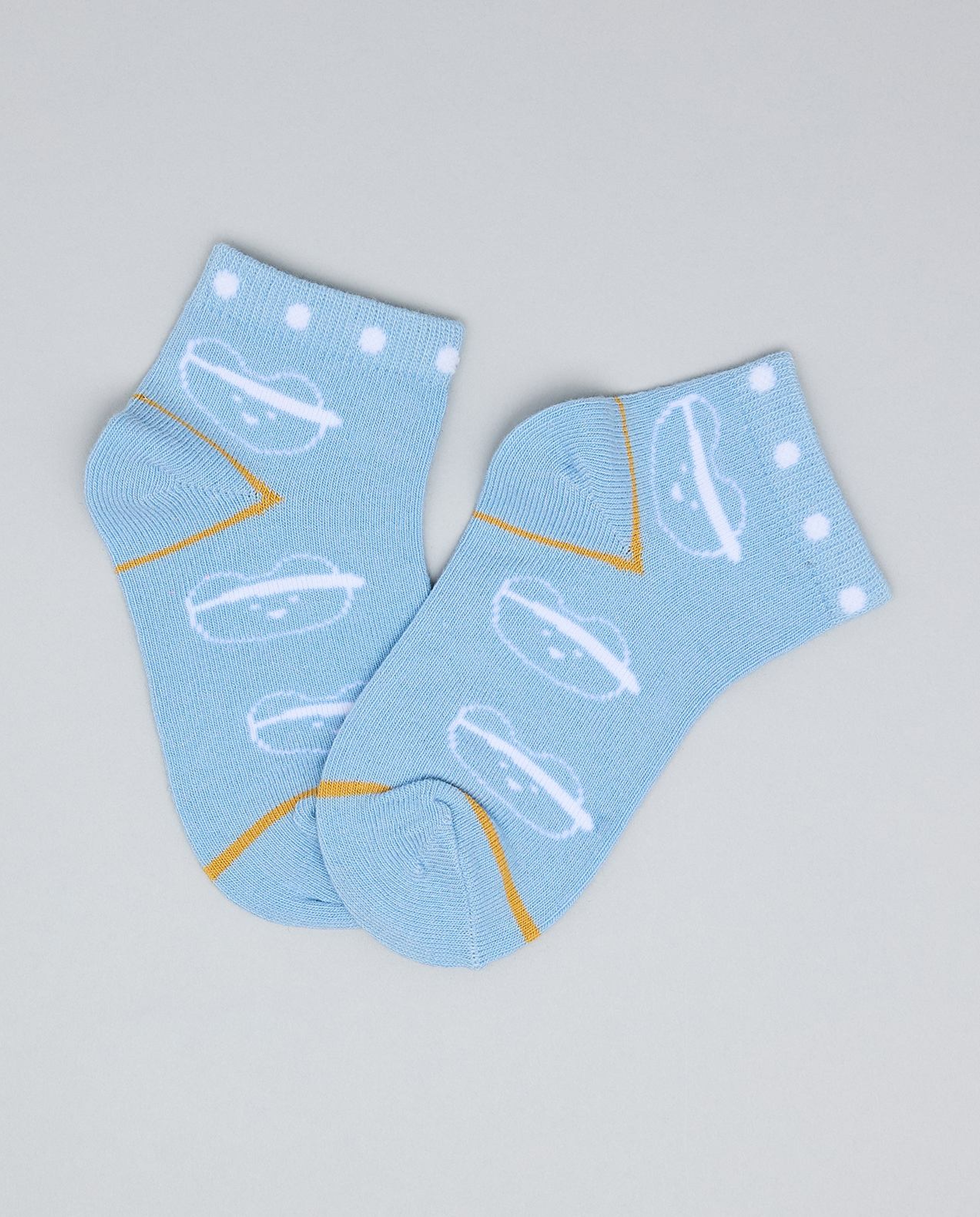 3 Pack Printed Ankle Socks
