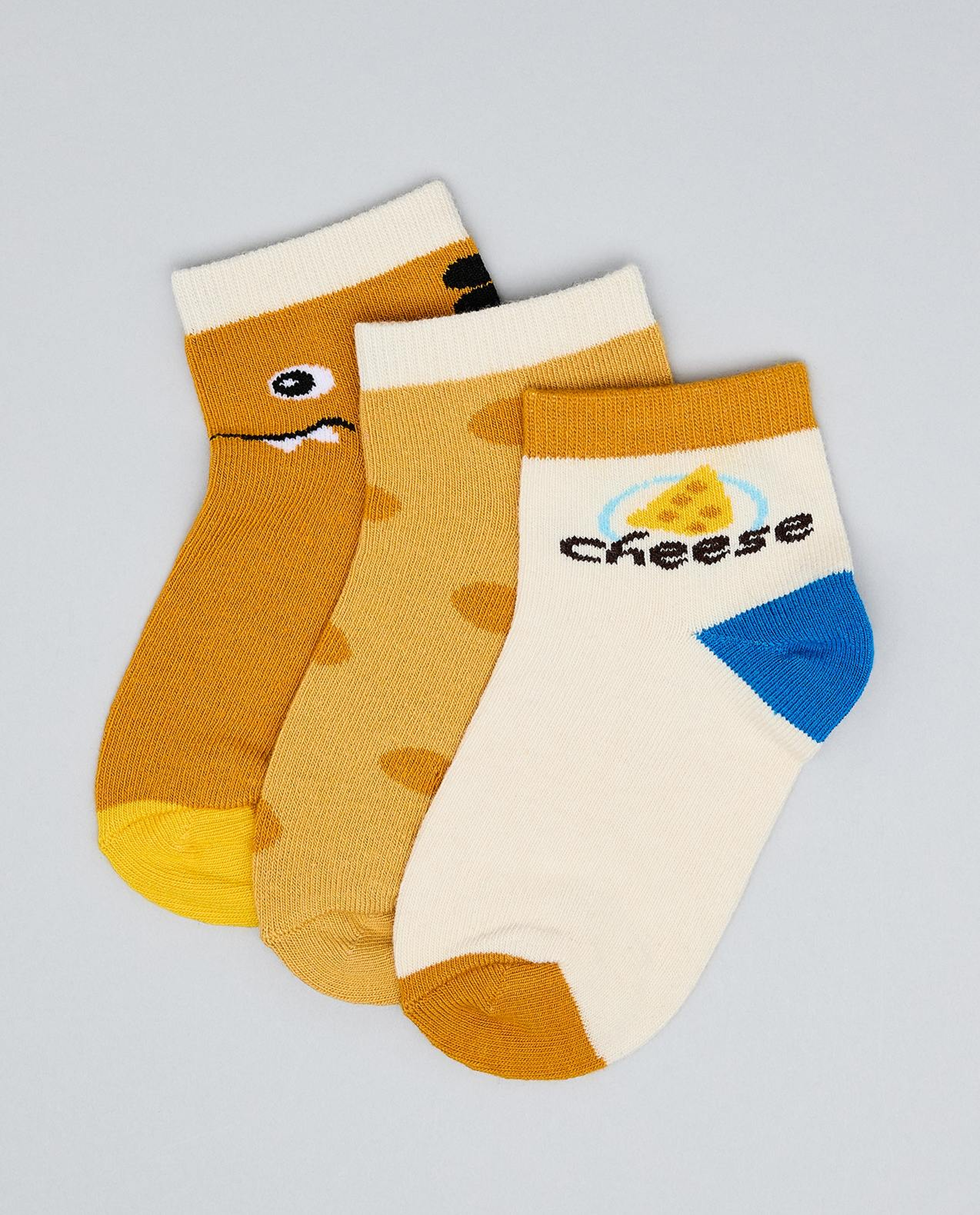3 Pack Printed Ankle Socks