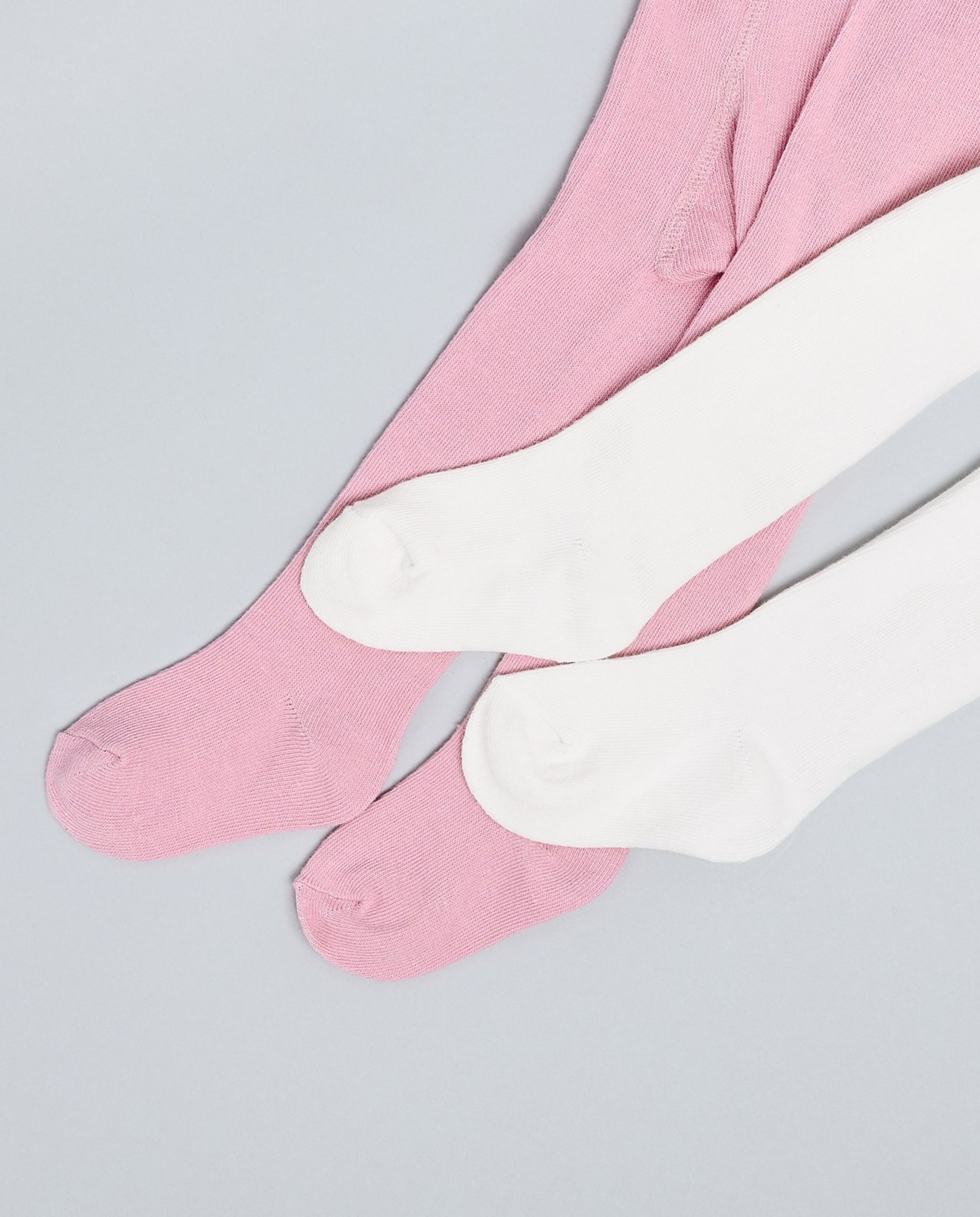 2 Pack Solid Footed Stockings