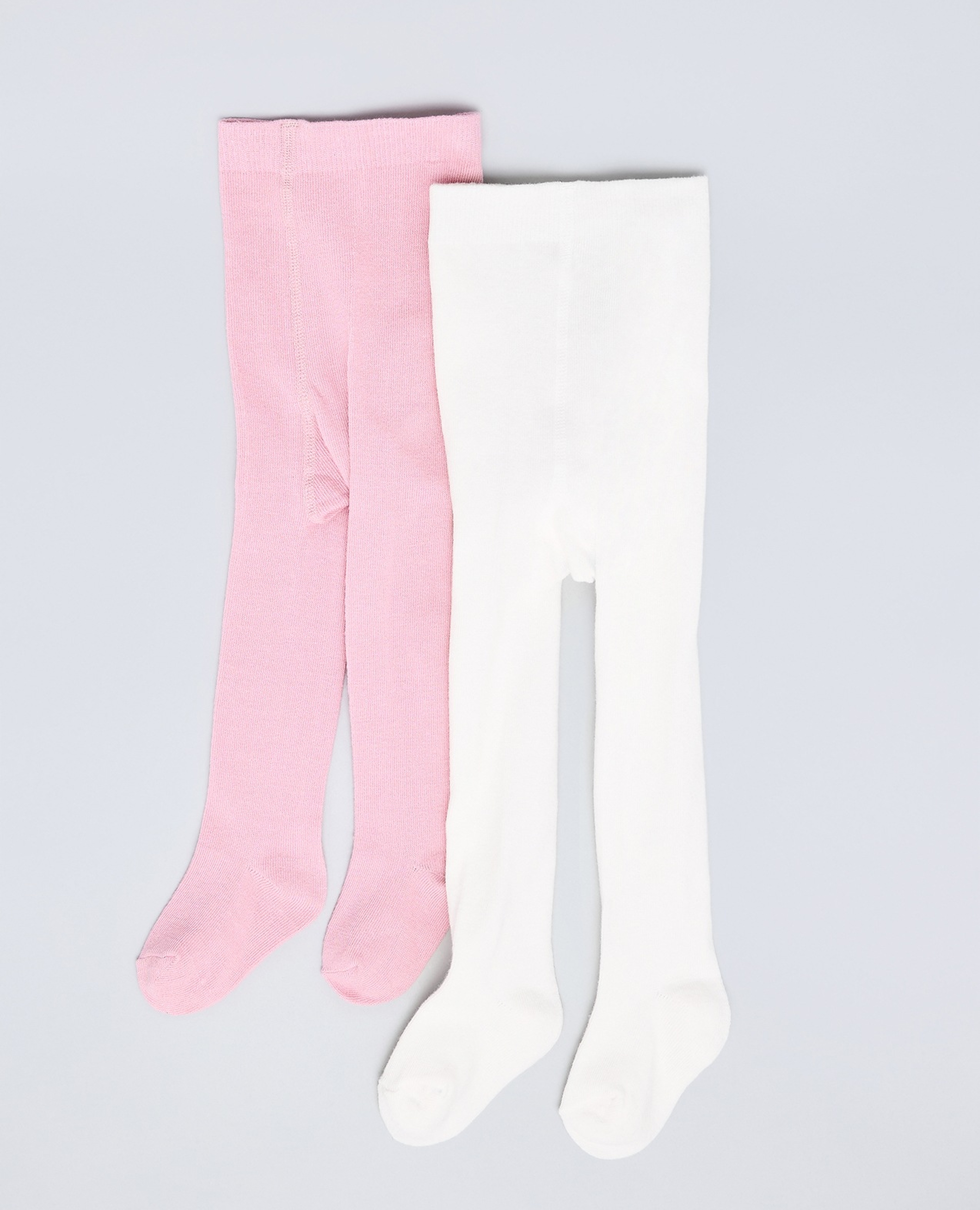 2 Pack Solid Footed Stockings