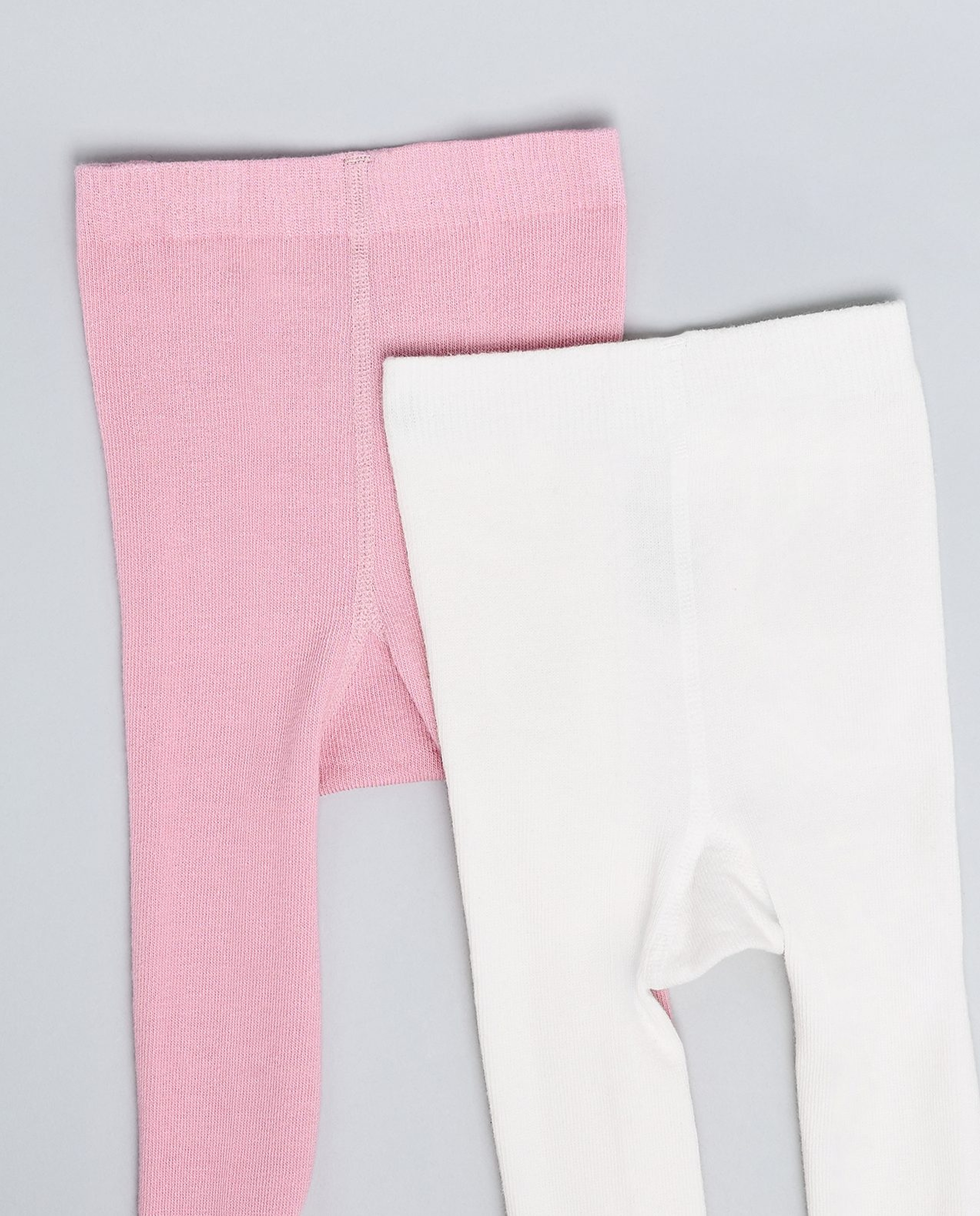 2 Pack Solid Footed Stockings