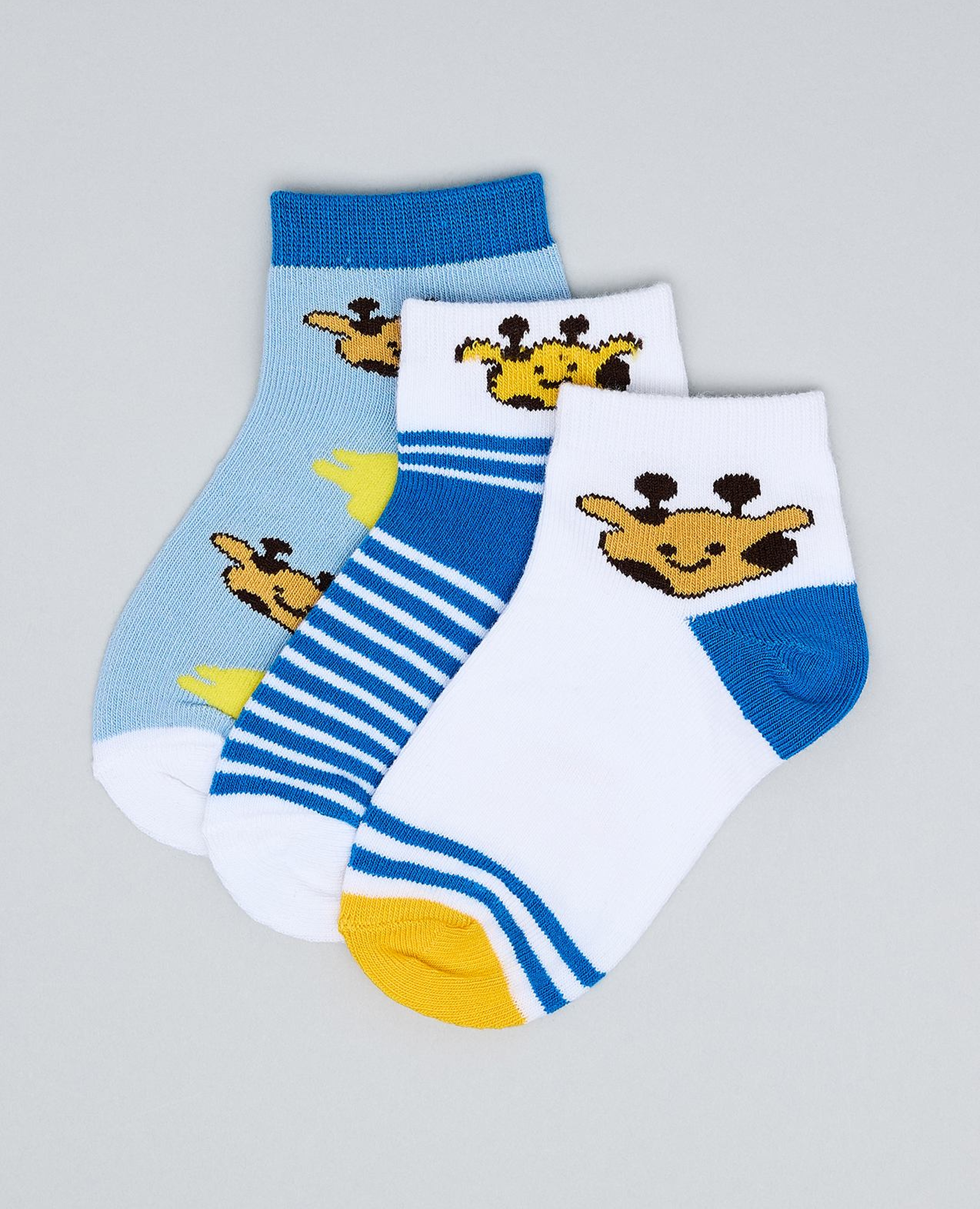 3 Pack Printed Ankle Socks
