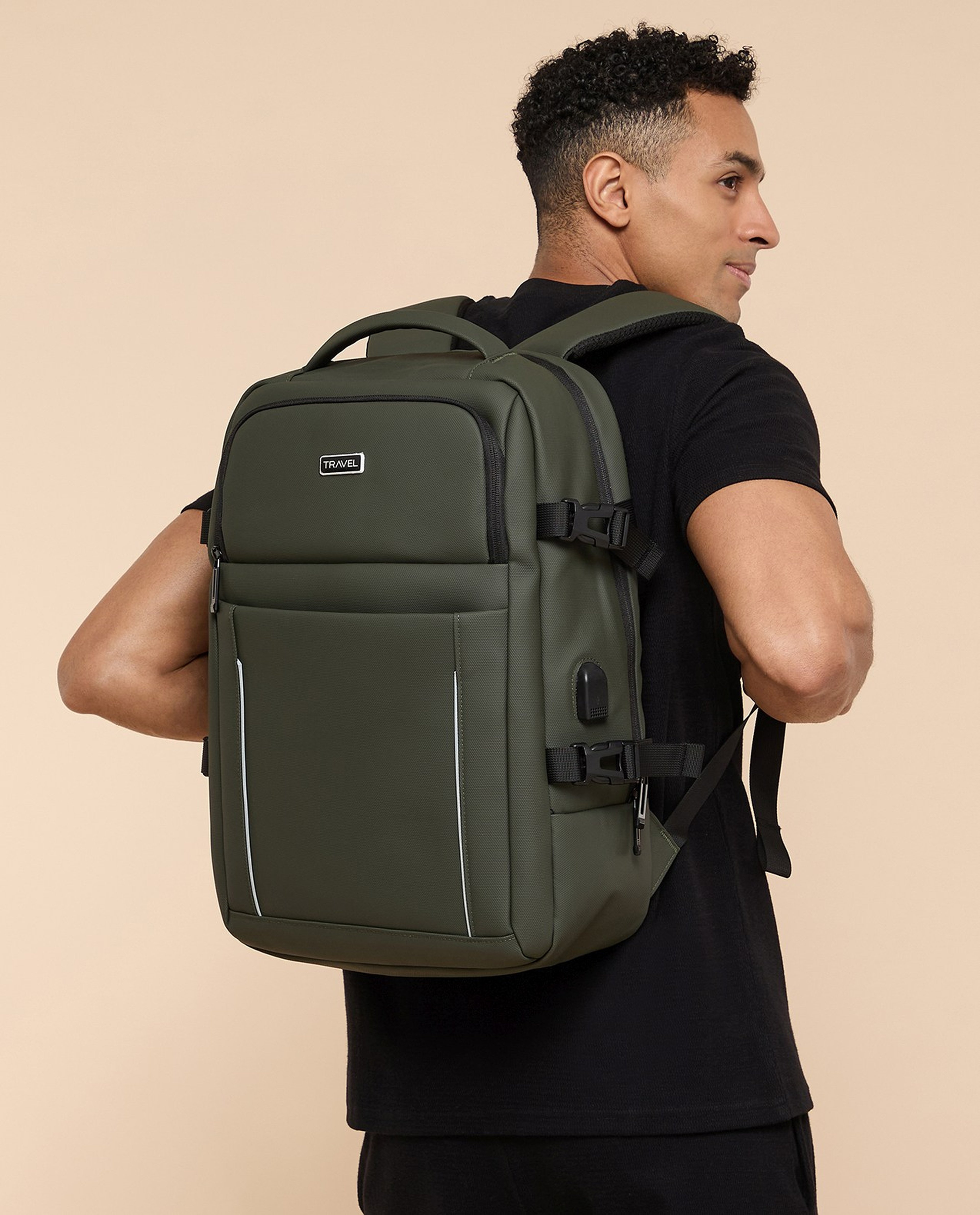 Solid Zip-Around Backpack