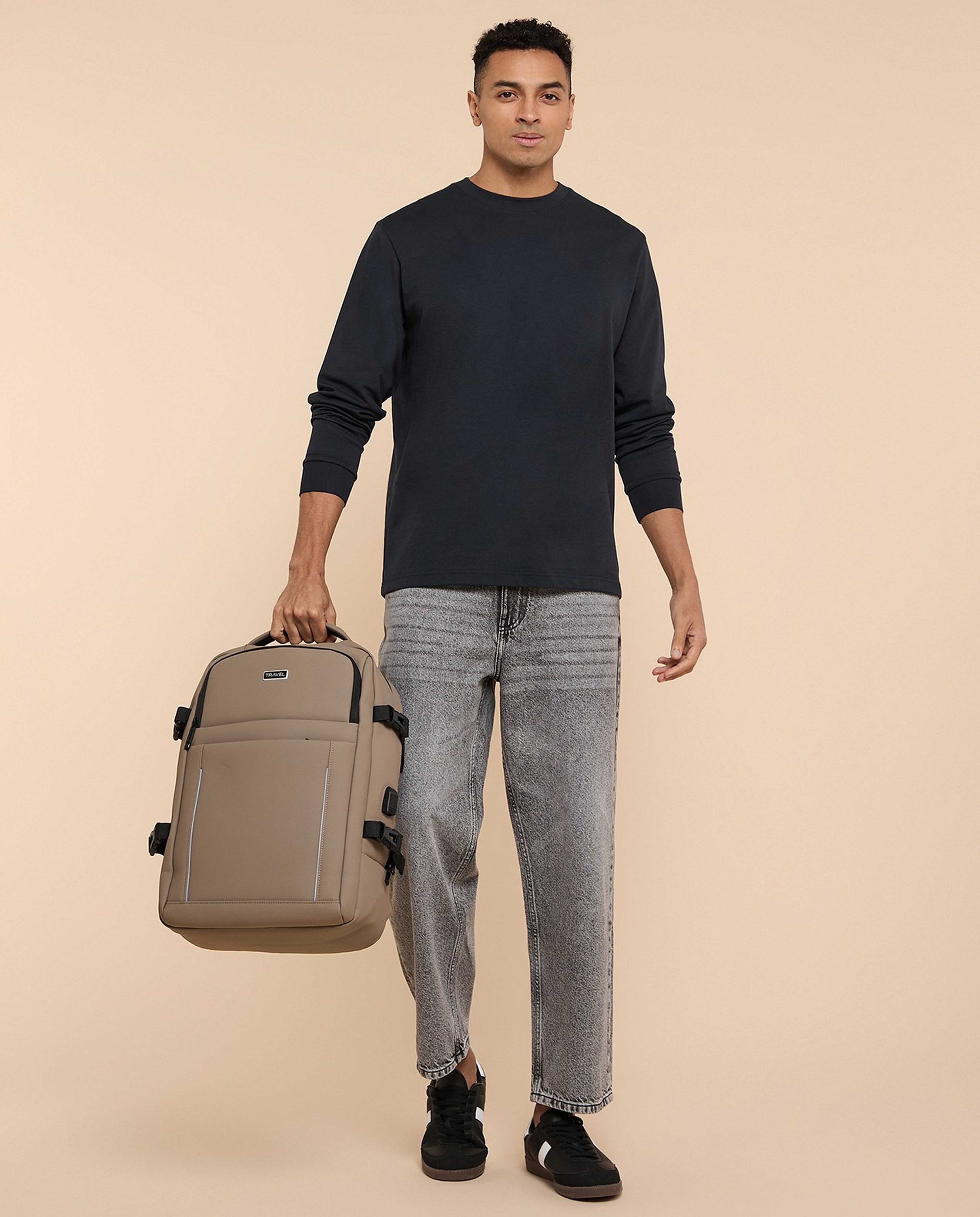 Solid Zip-Around Backpack