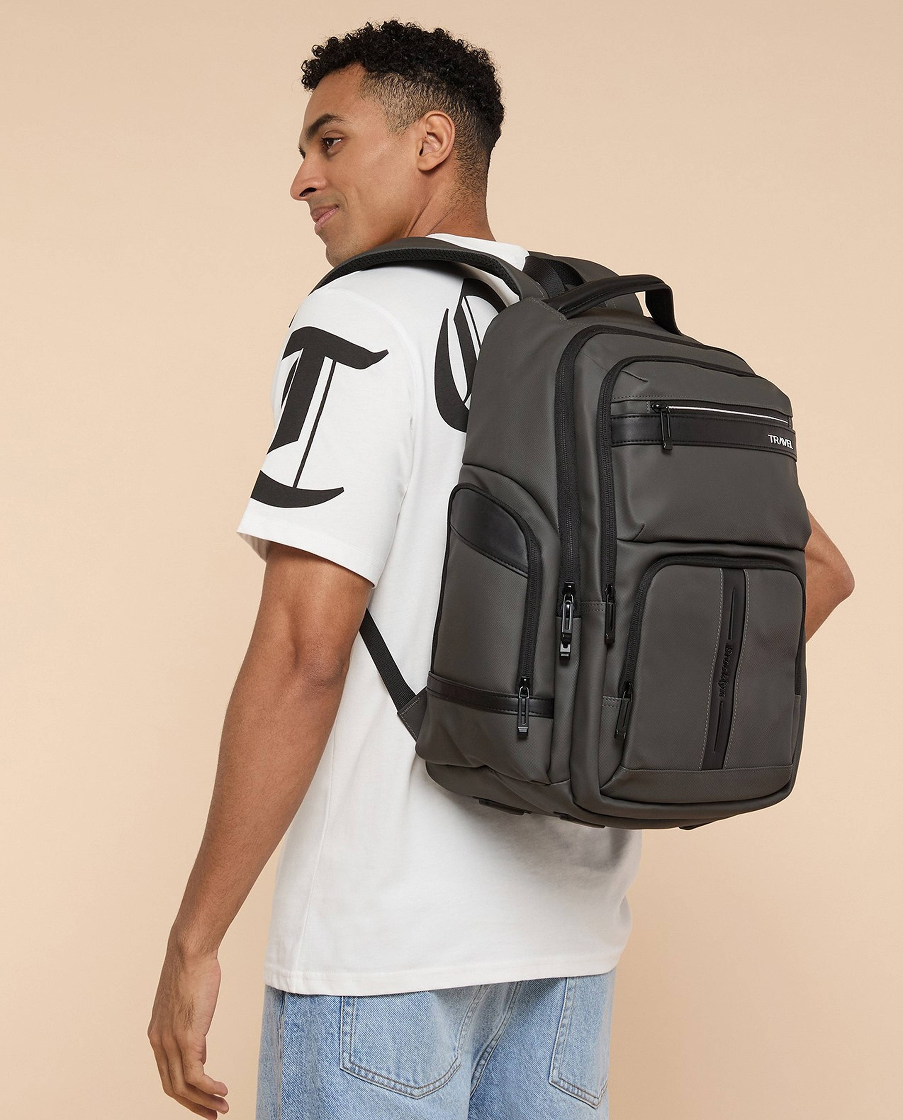 Solid Zip-Around Backpack
