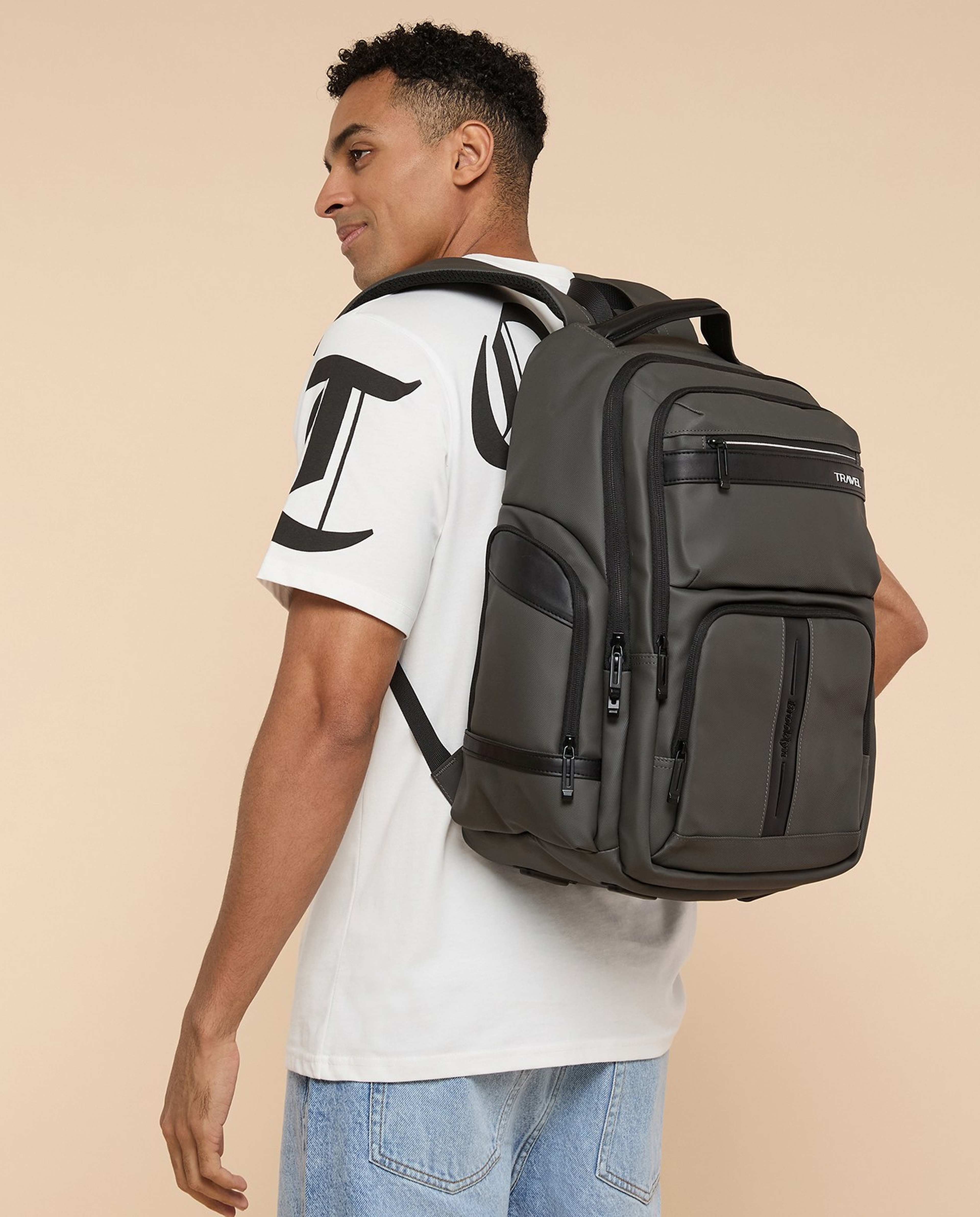 Solid Zip-Around Backpack