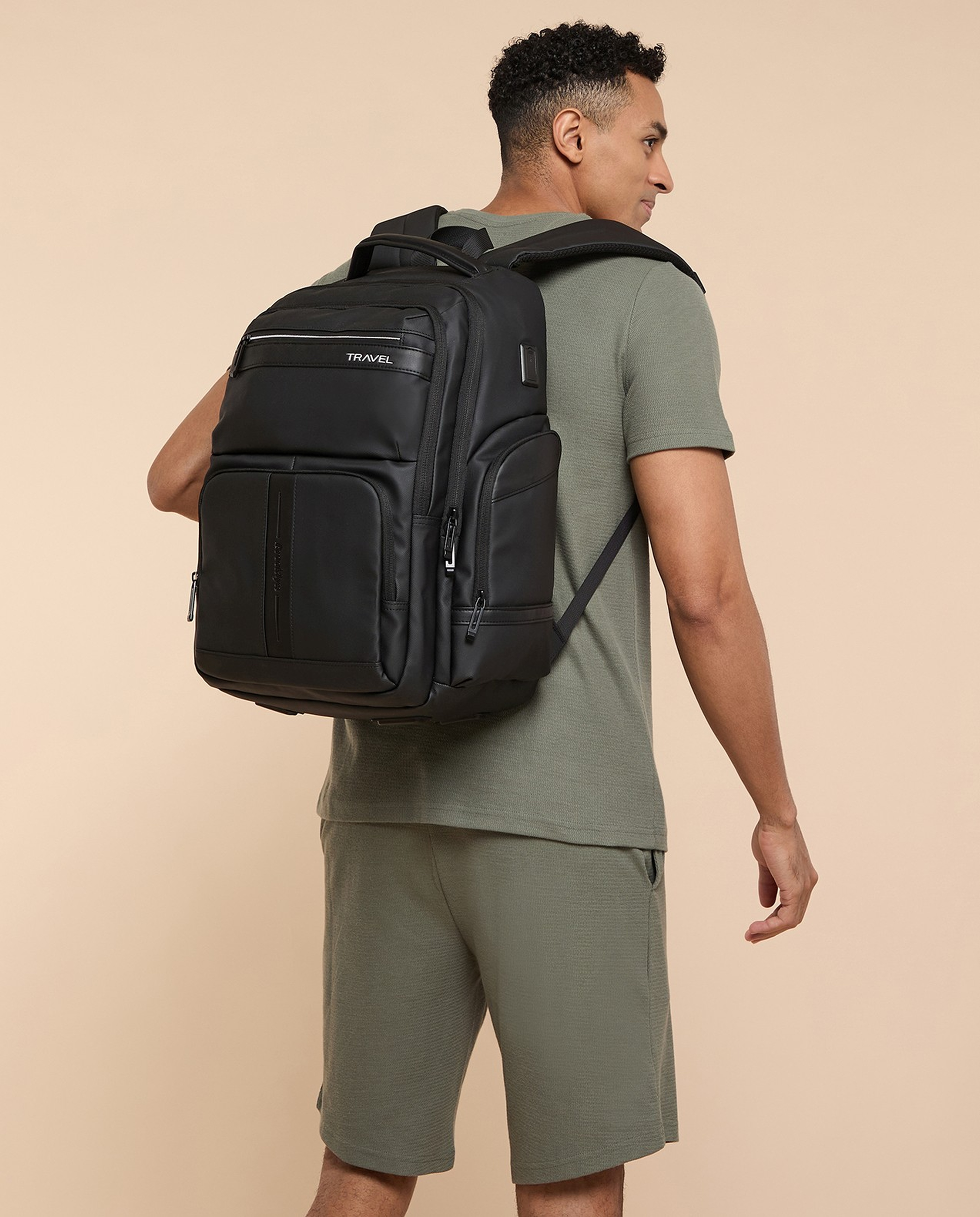 Solid Zip-Around Backpack