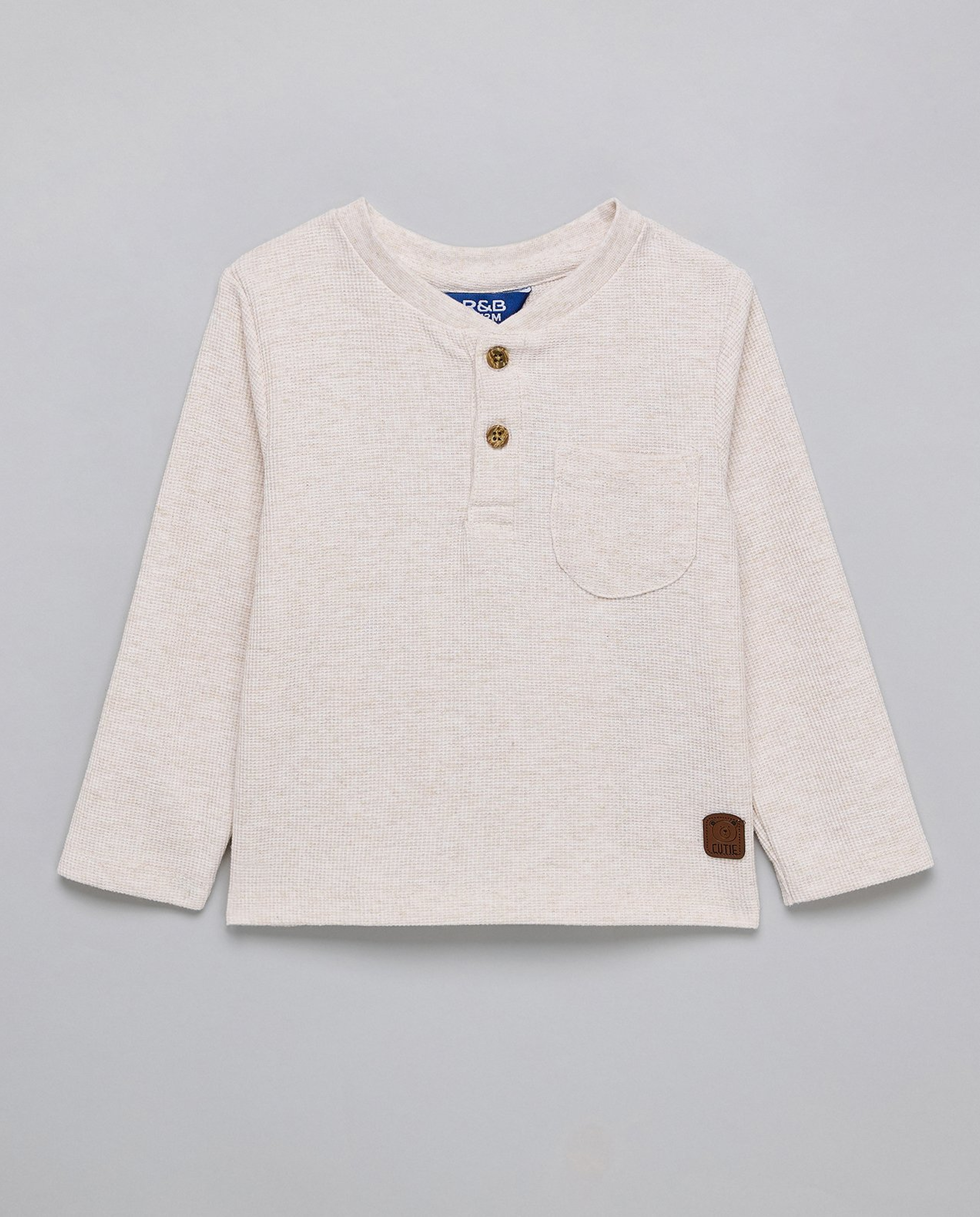 2 Pack Textured T-Shirts with Long Sleeves