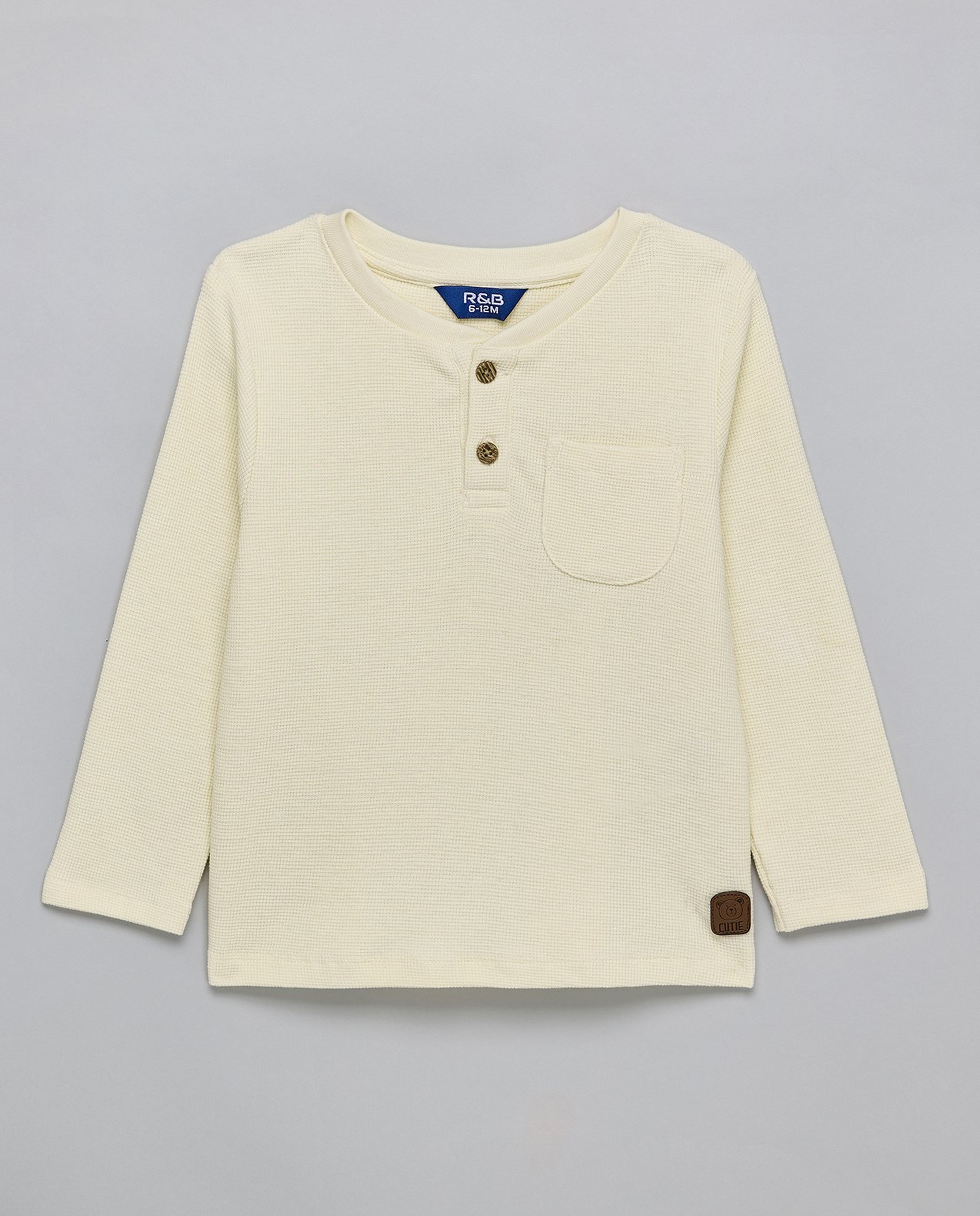 2 Pack Textured T-Shirts with Long Sleeves