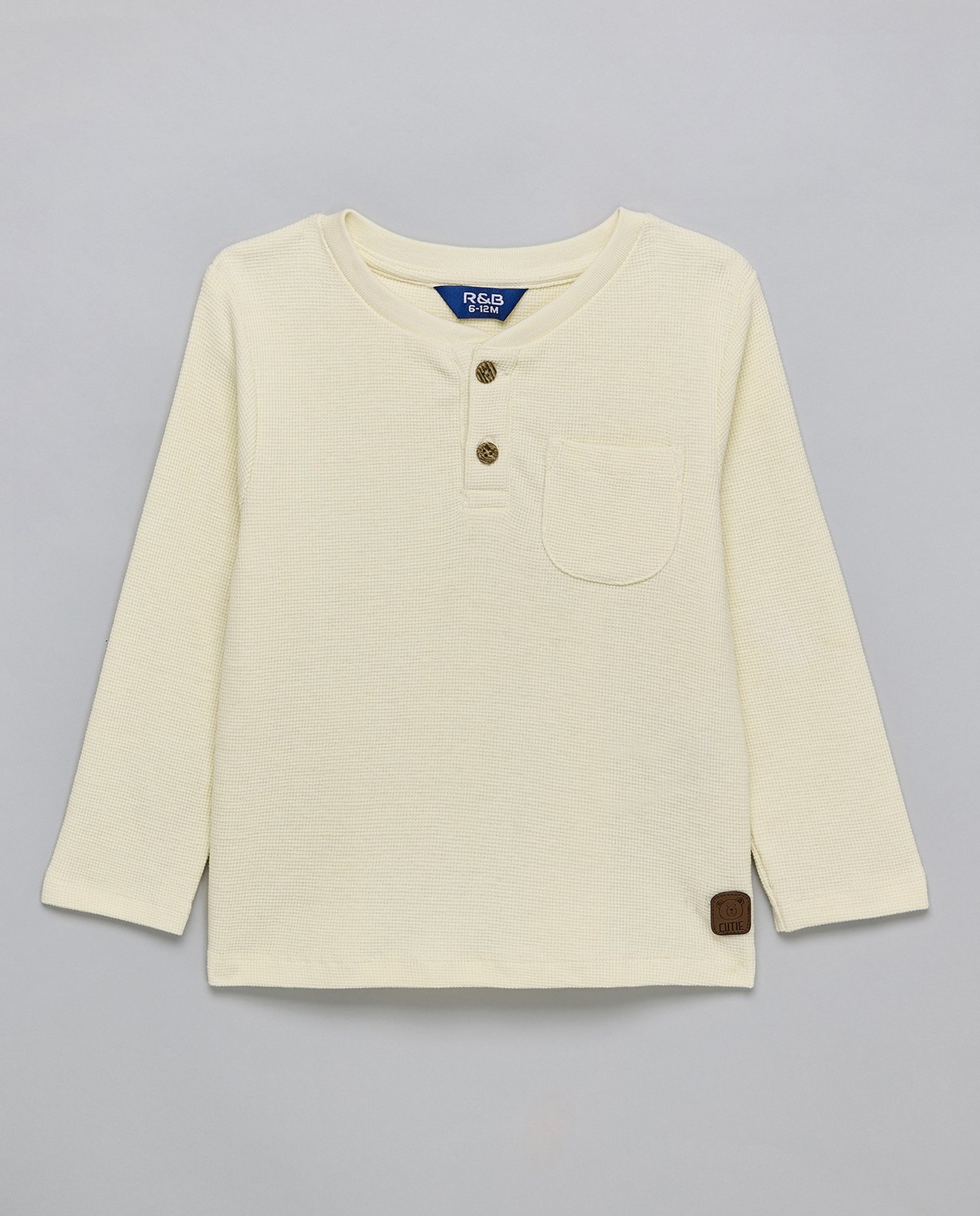 2 Pack Textured T-Shirts with Long Sleeves