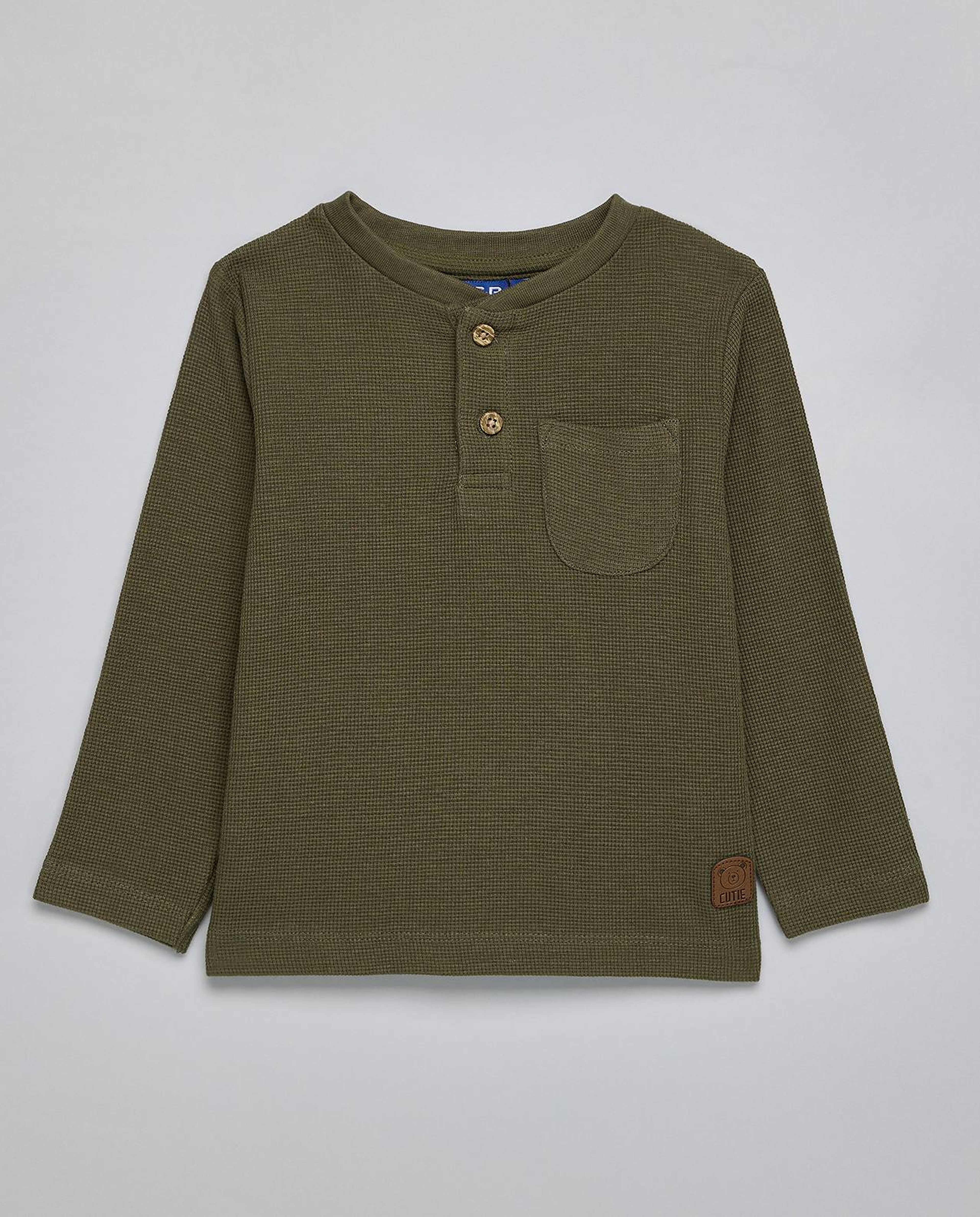 2 Pack Textured T-Shirts with Long Sleeves