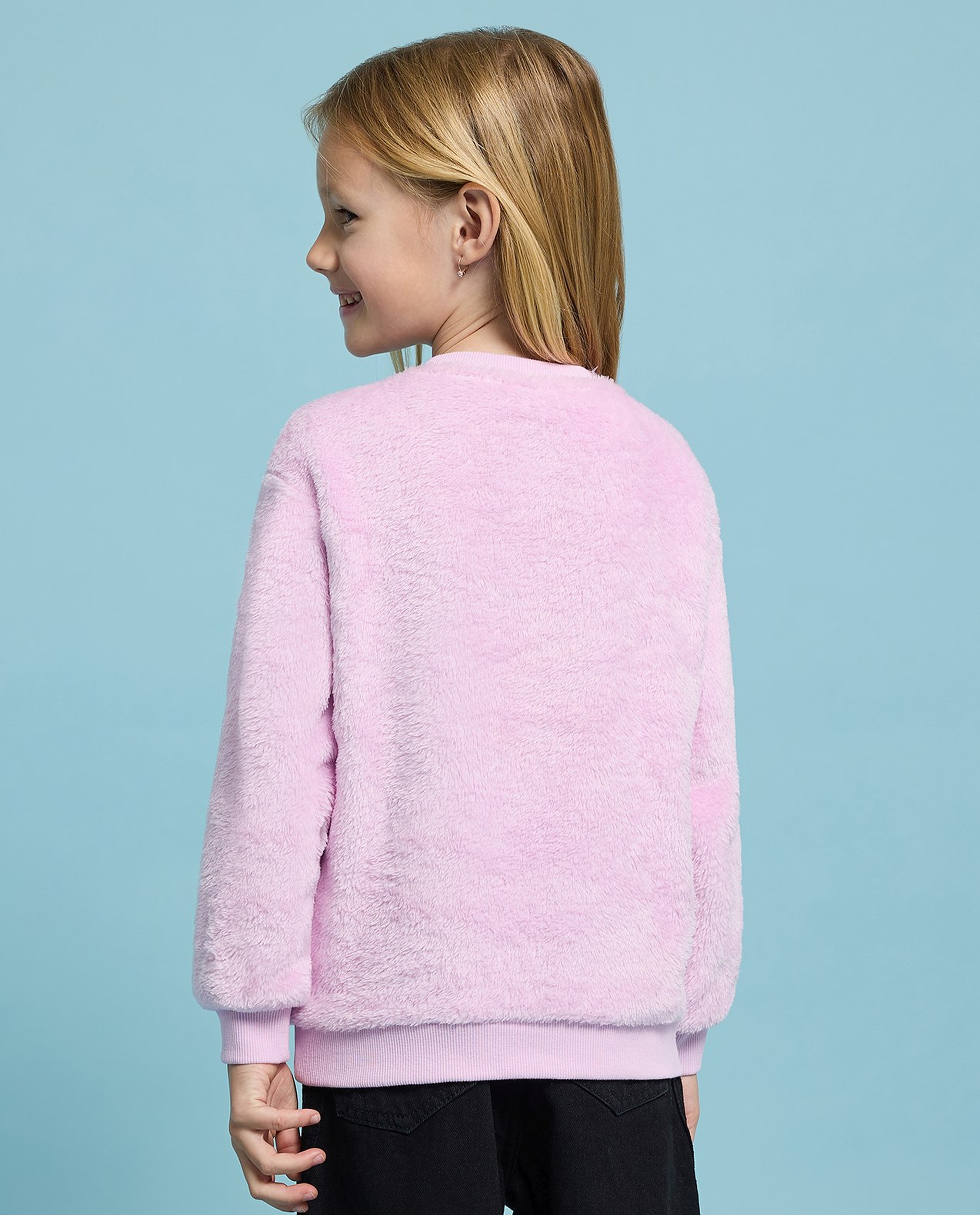 Sequined Sweatshirt with Crew Neck and Long Sleeves