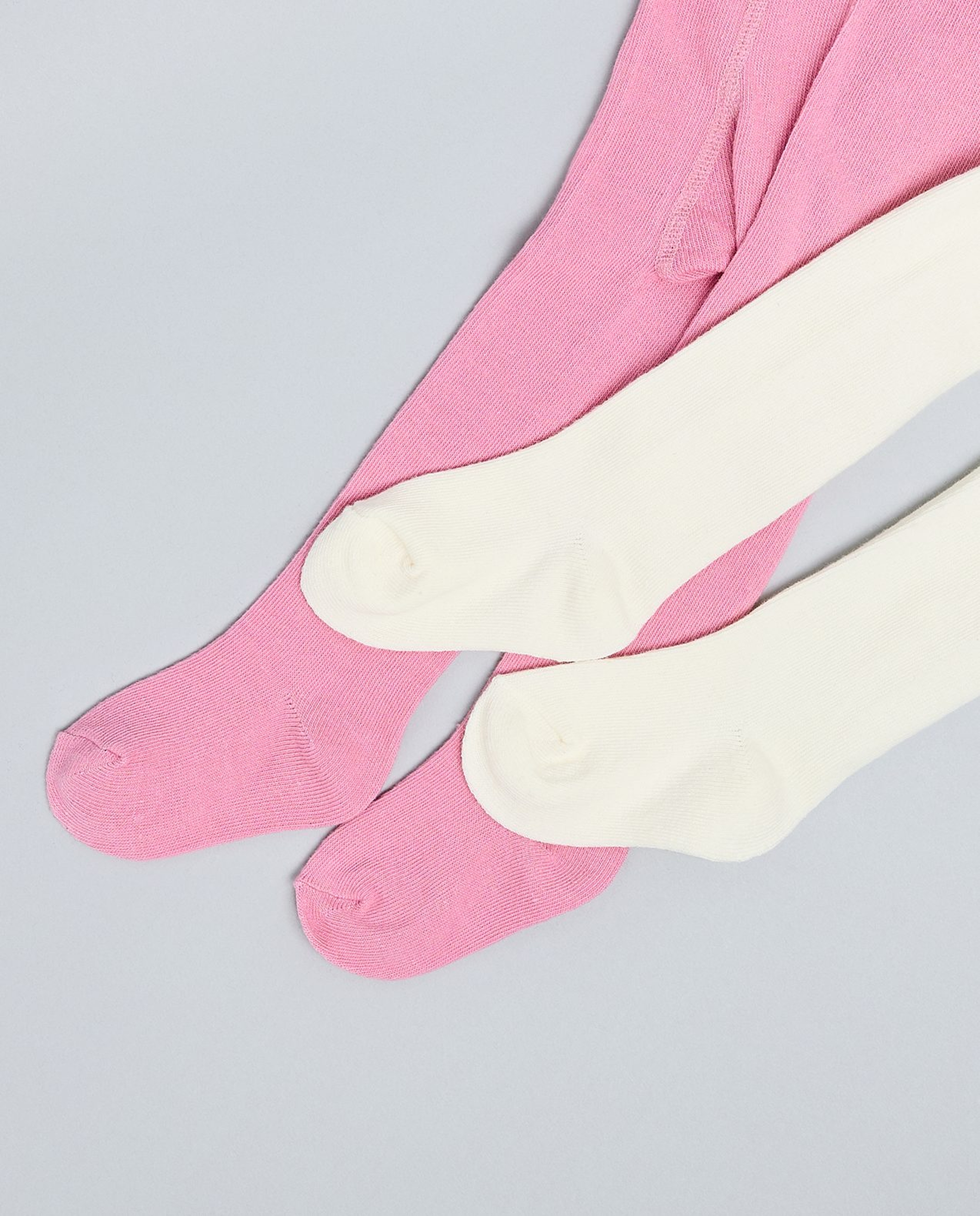 2 Pack Solid Footed Stockings