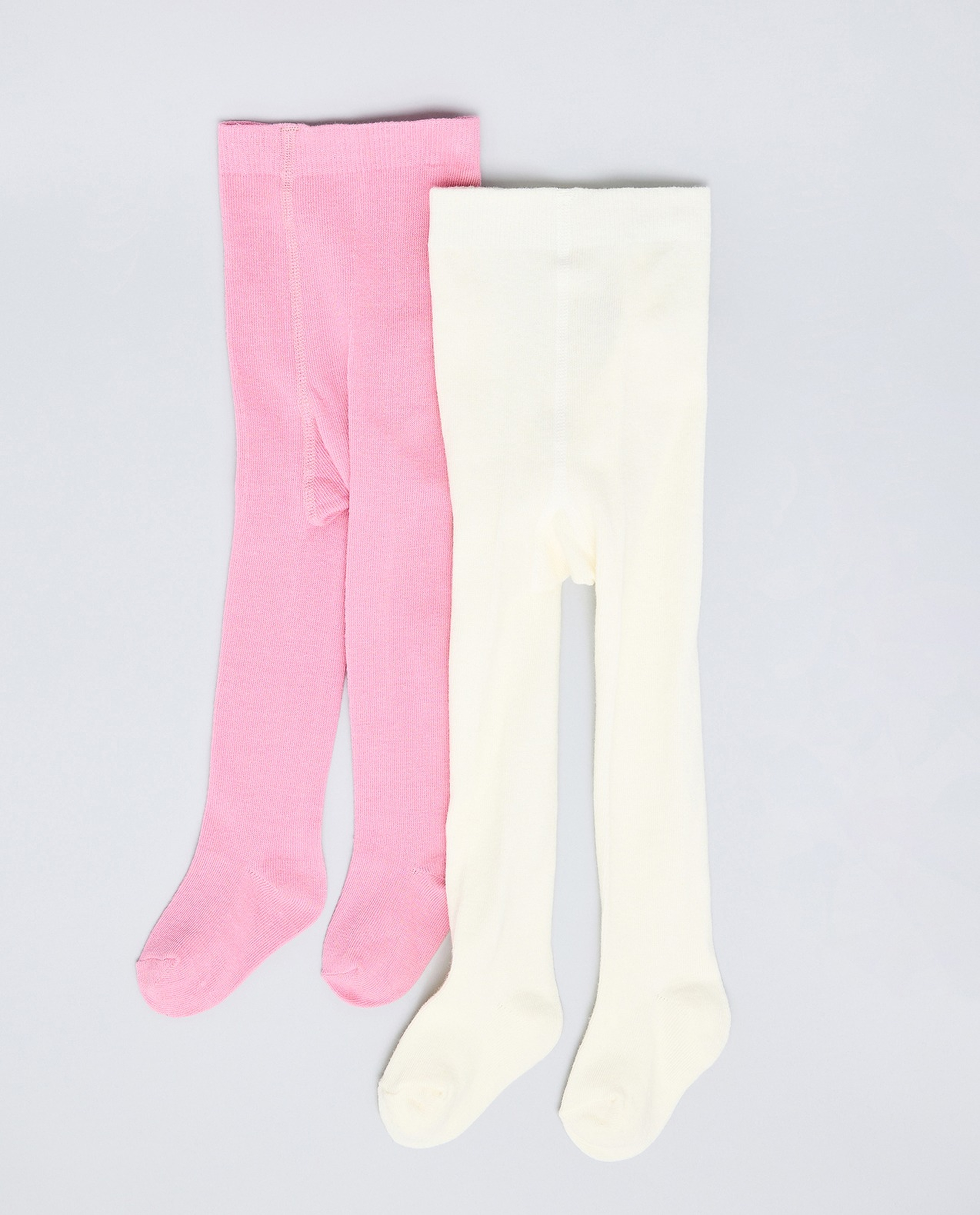 2 Pack Solid Footed Stockings
