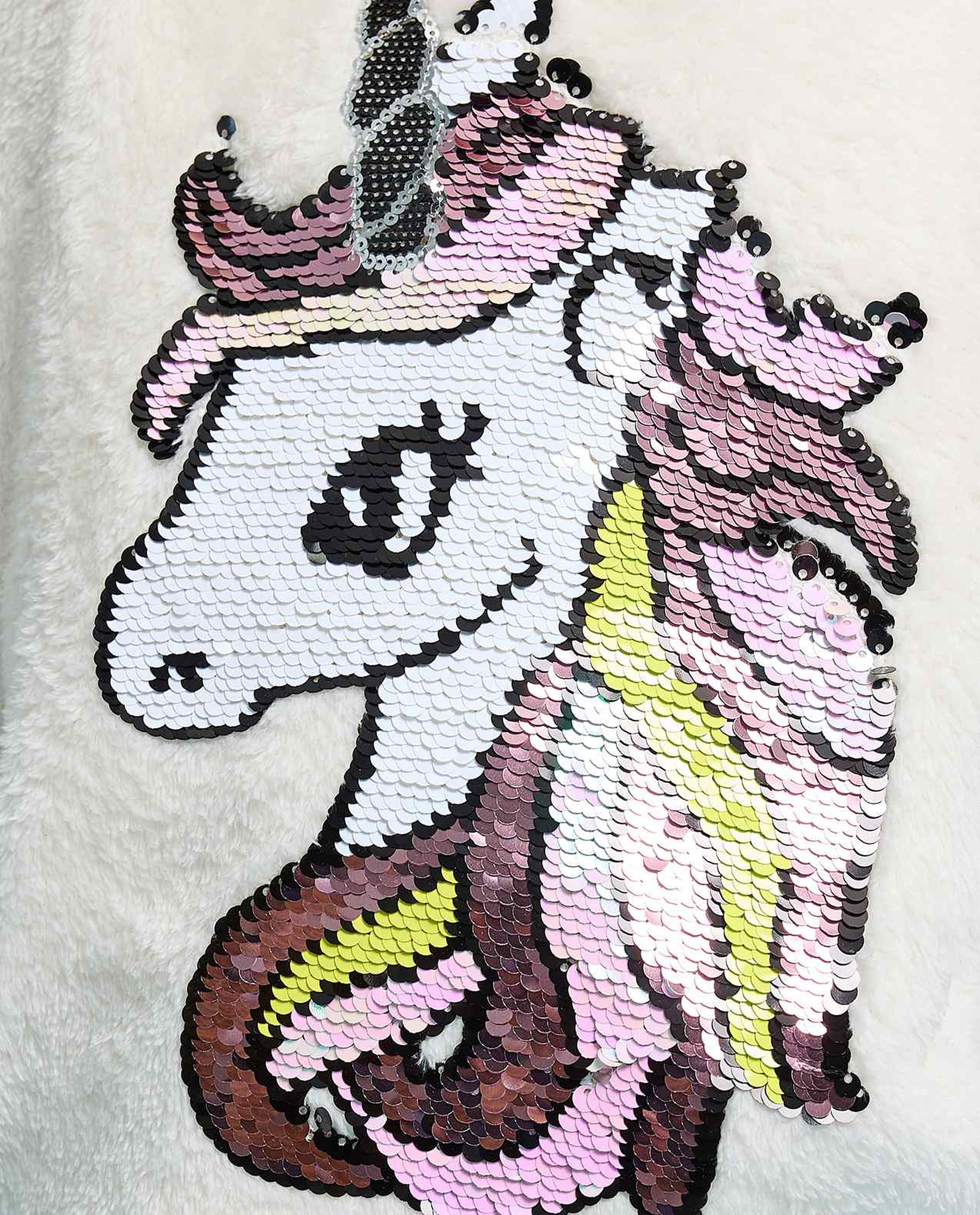 Sequined Sweatshirt with Crew Neck and Long Sleeves