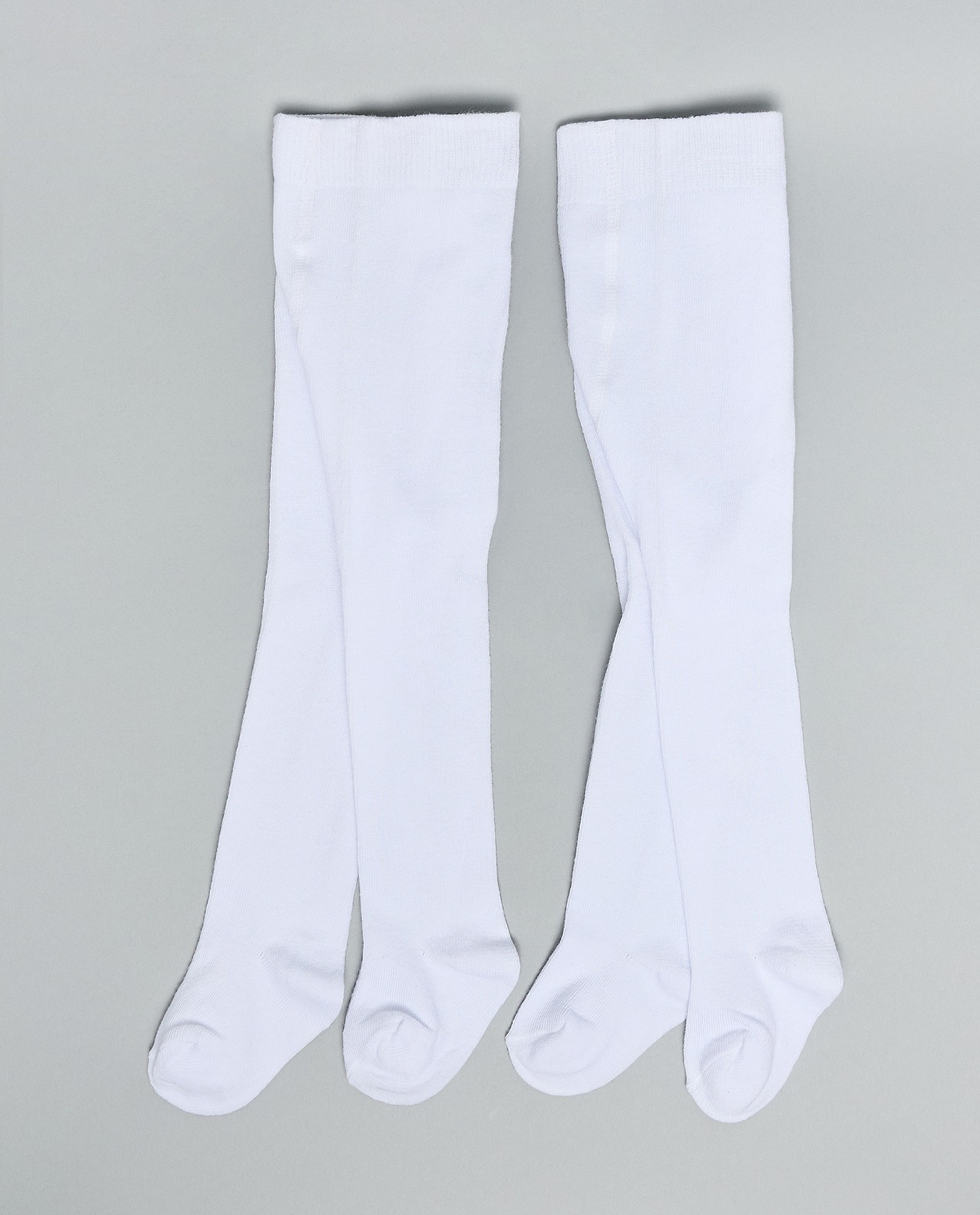 2 Pack Solid Footed Stockings