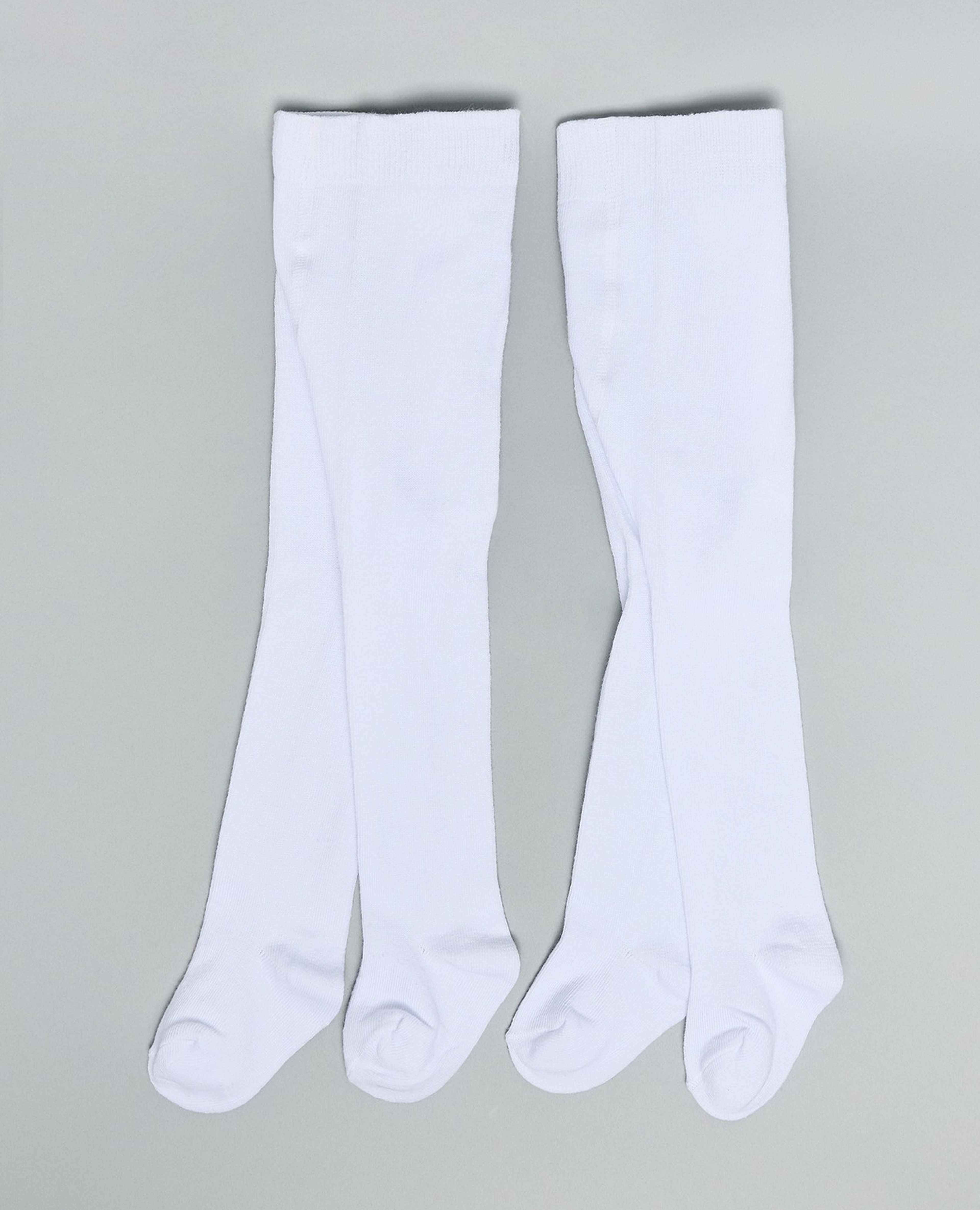 2 Pack Solid Footed Stockings