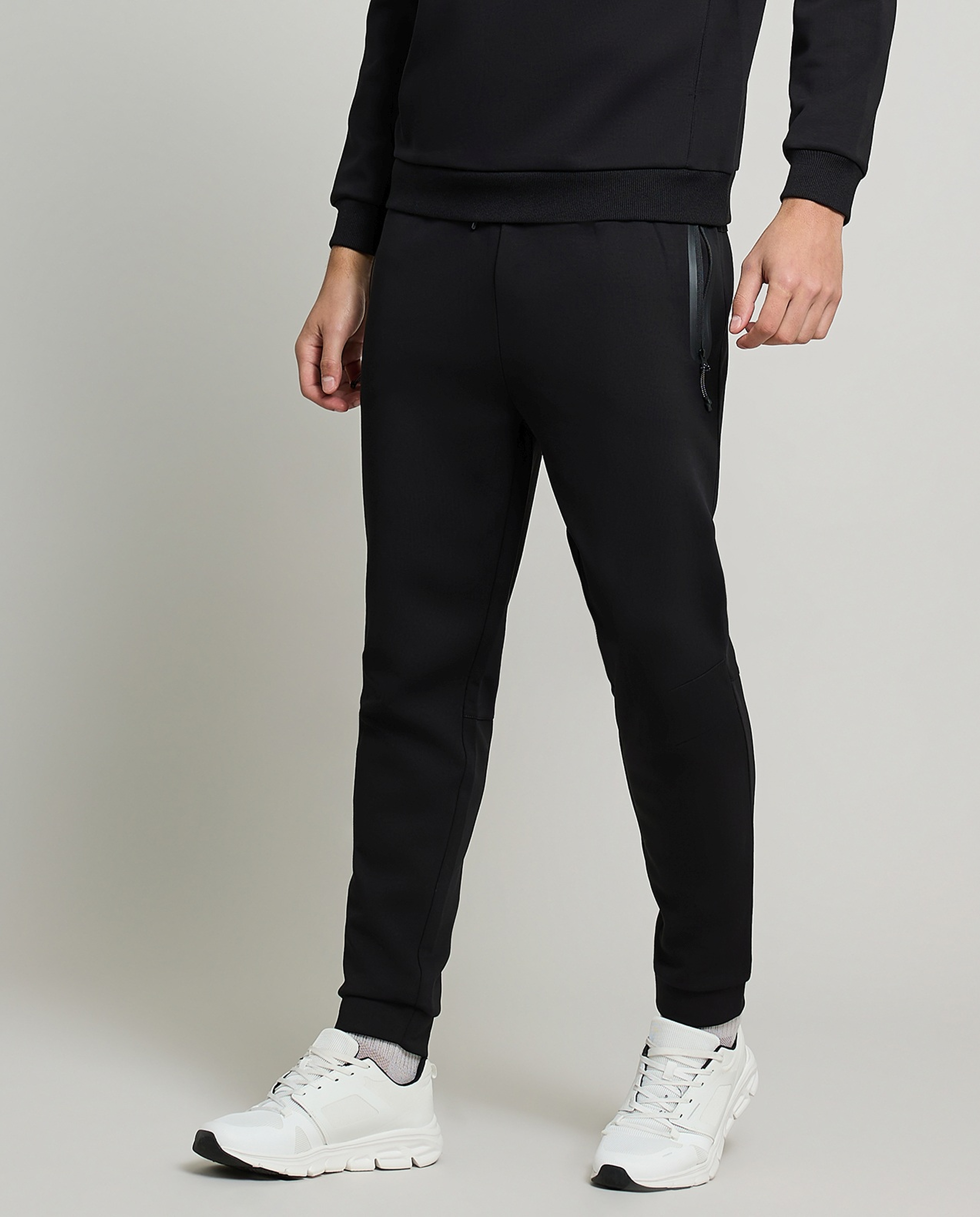 Solid Joggers with Drawstring Waist