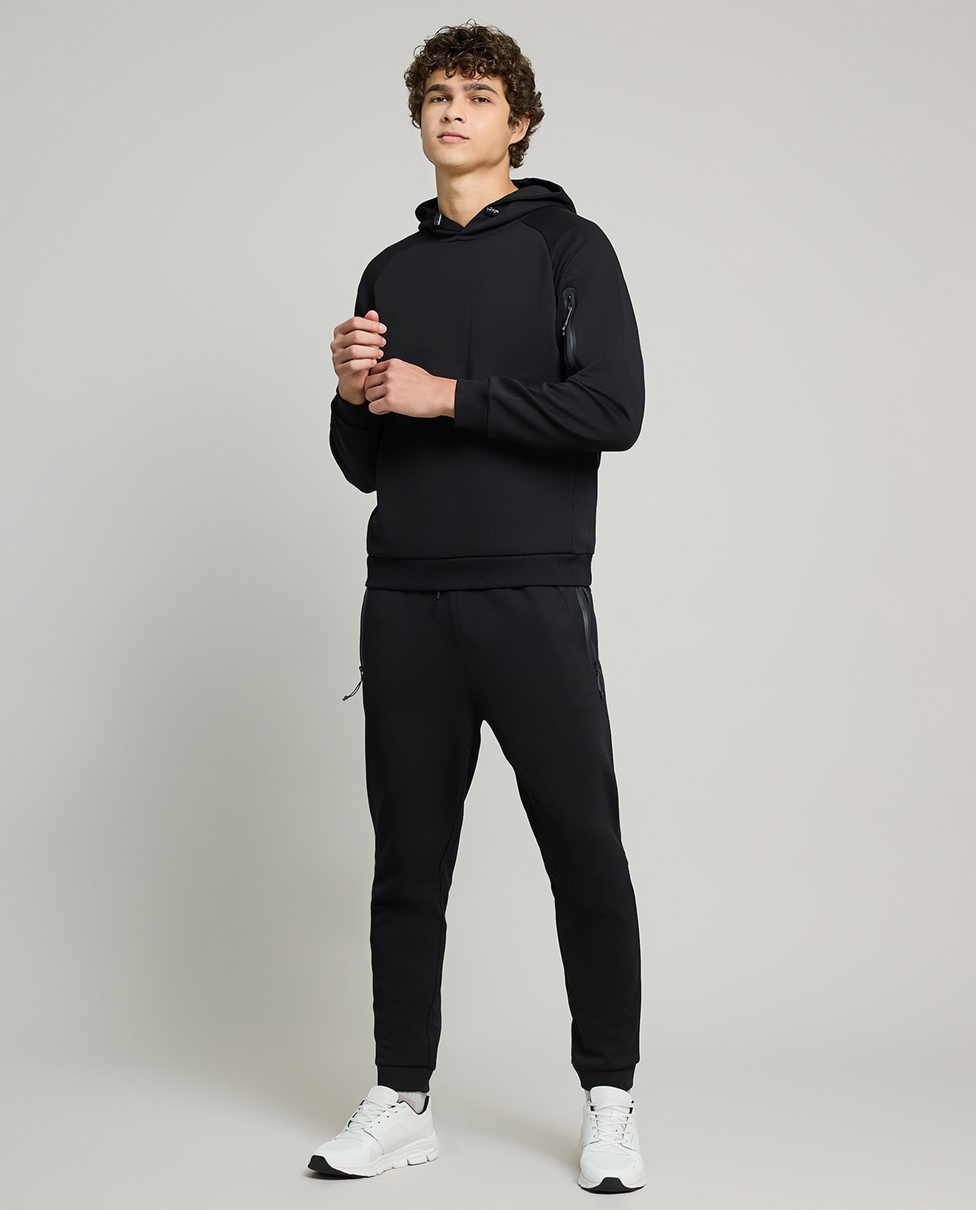 Solid Joggers with Drawstring Waist