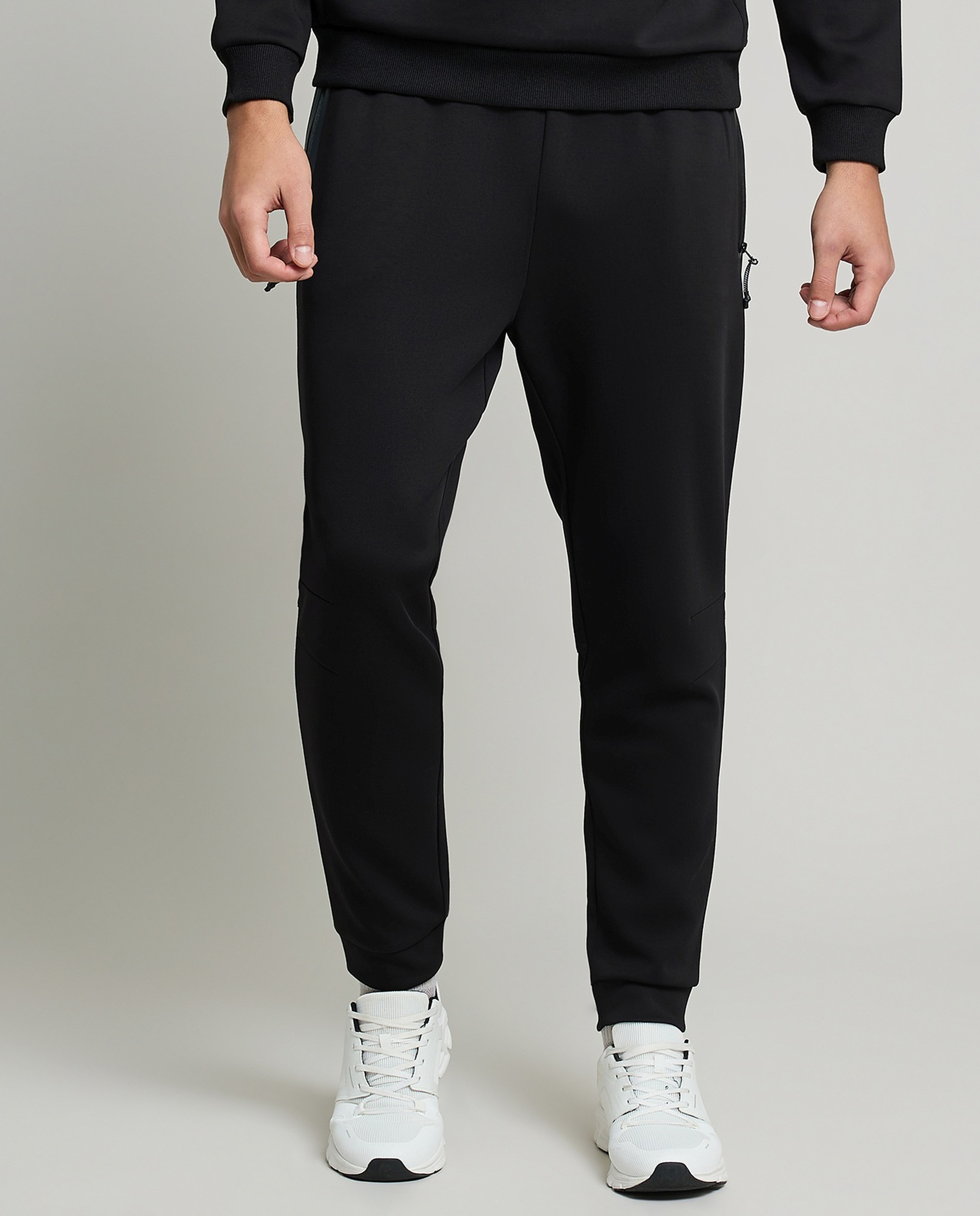 Solid Joggers with Drawstring Waist
