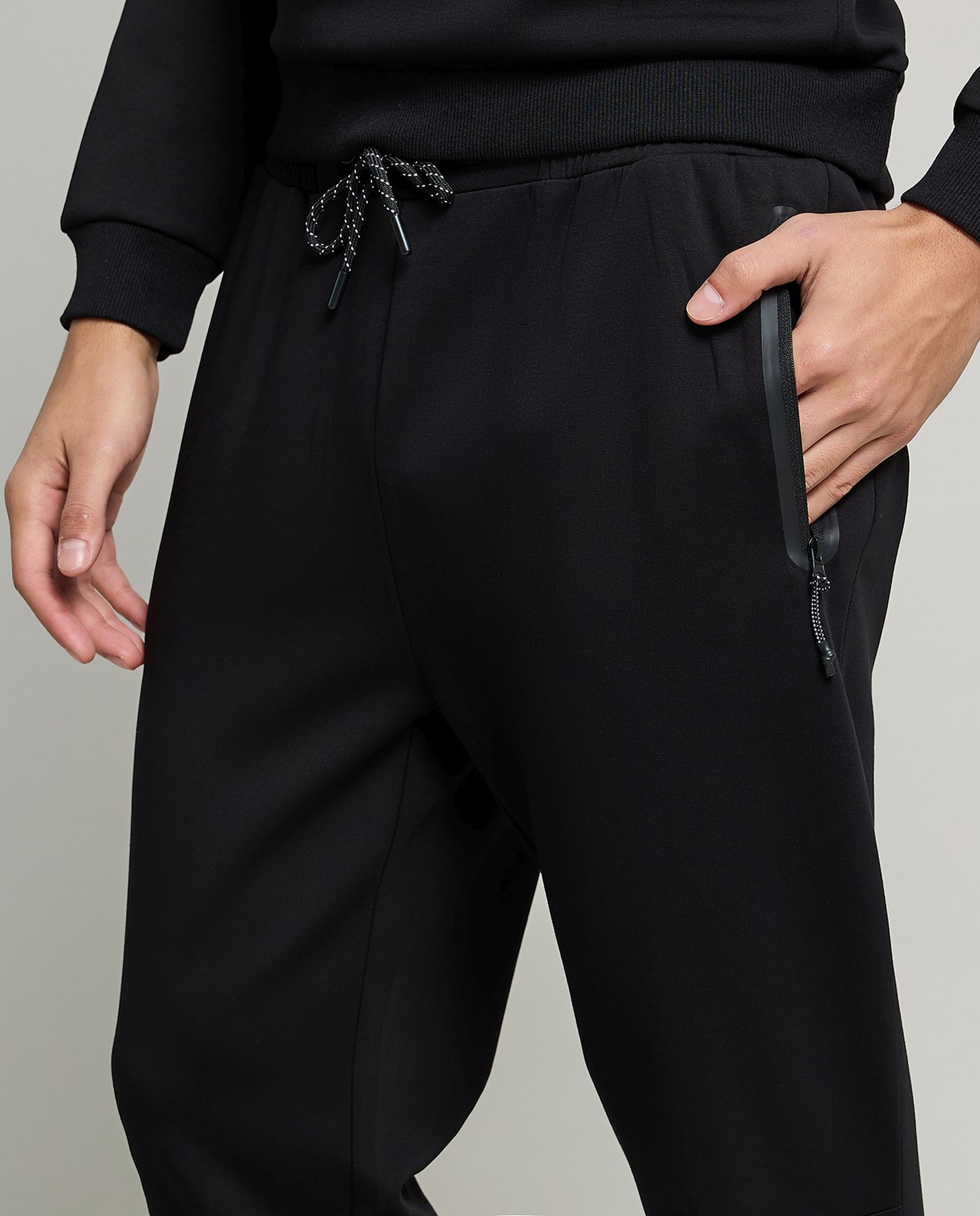 Solid Joggers with Drawstring Waist