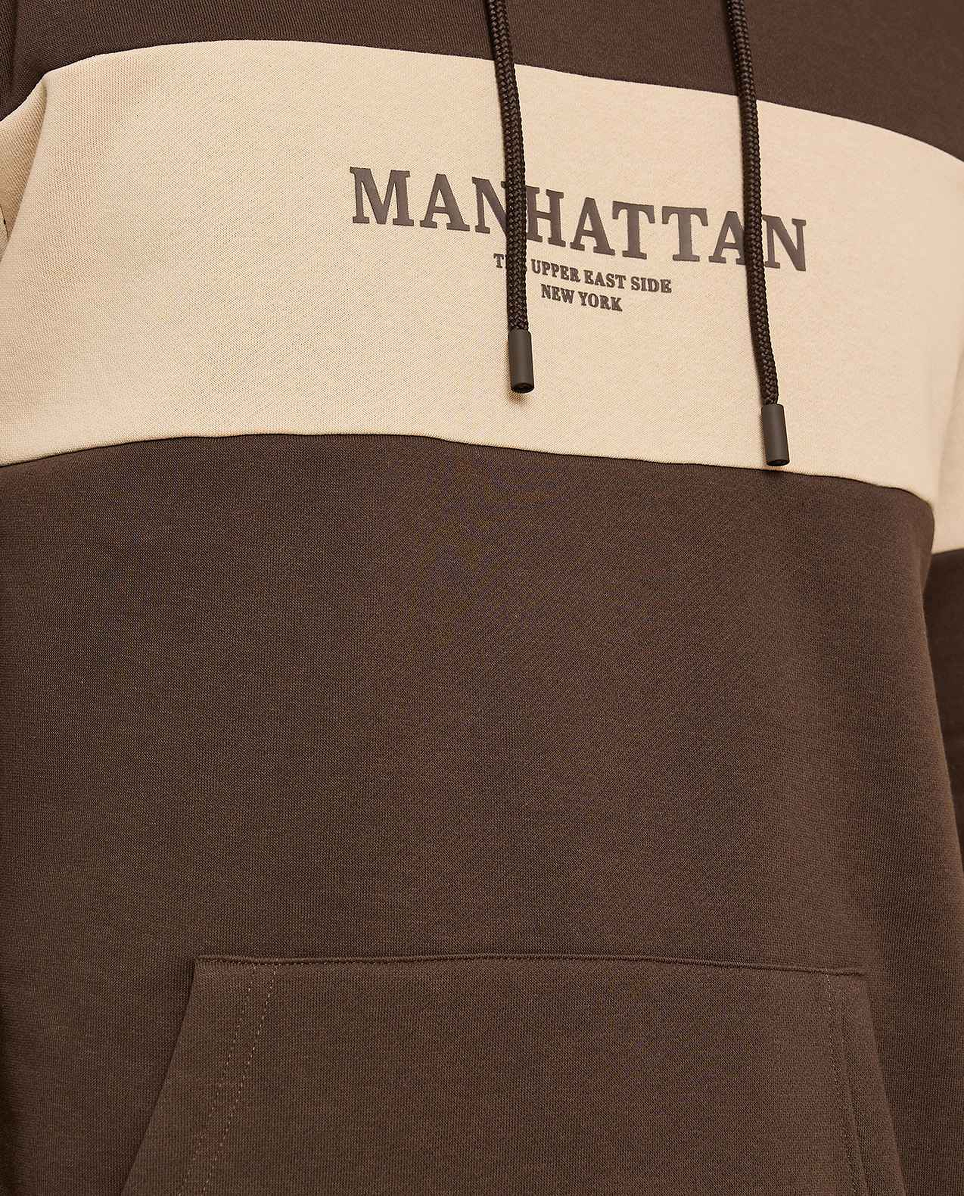 Color Block Hoodie with Long Sleeves