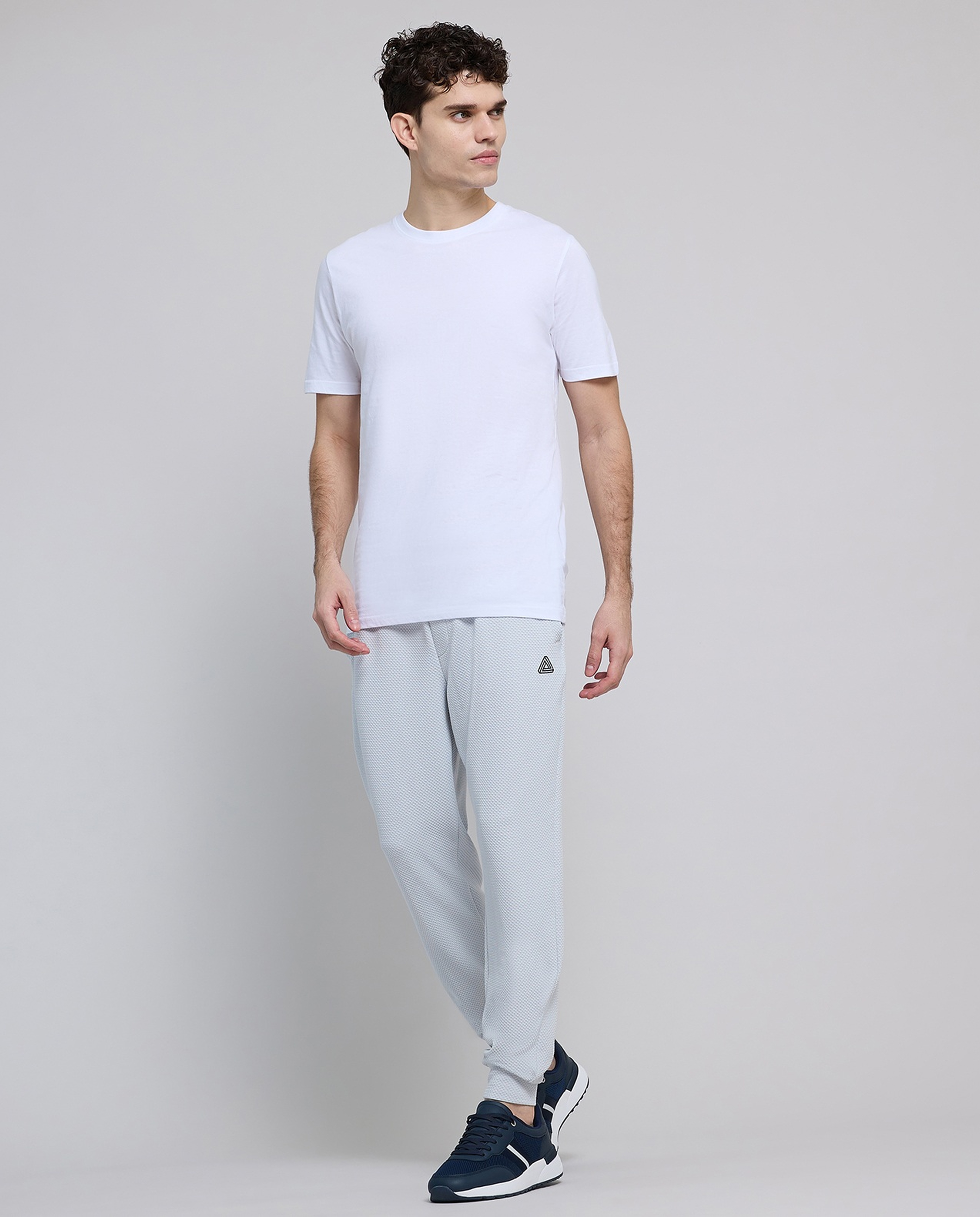 Textured Active Joggers with Drawstring Waist