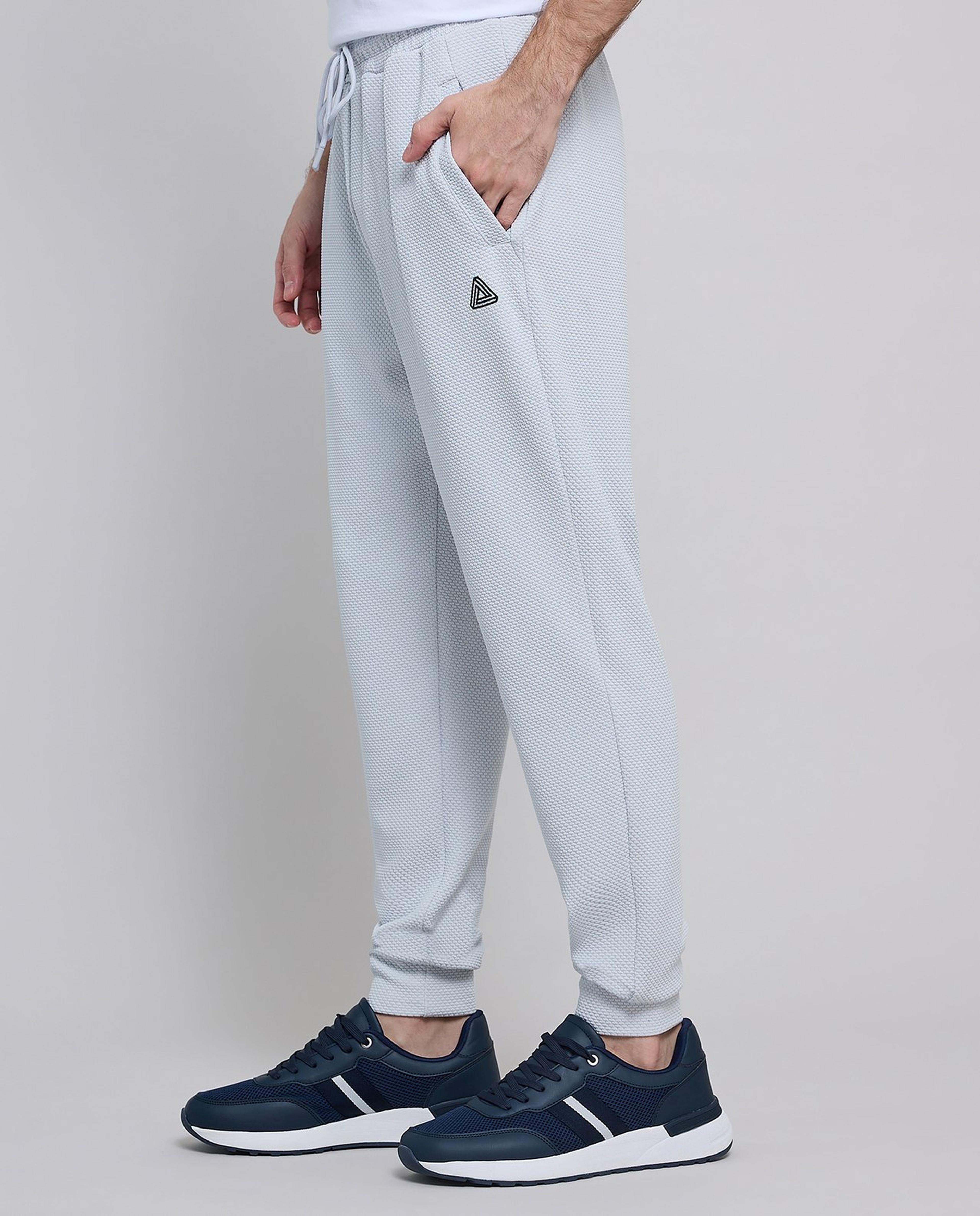 Textured Active Joggers with Drawstring Waist